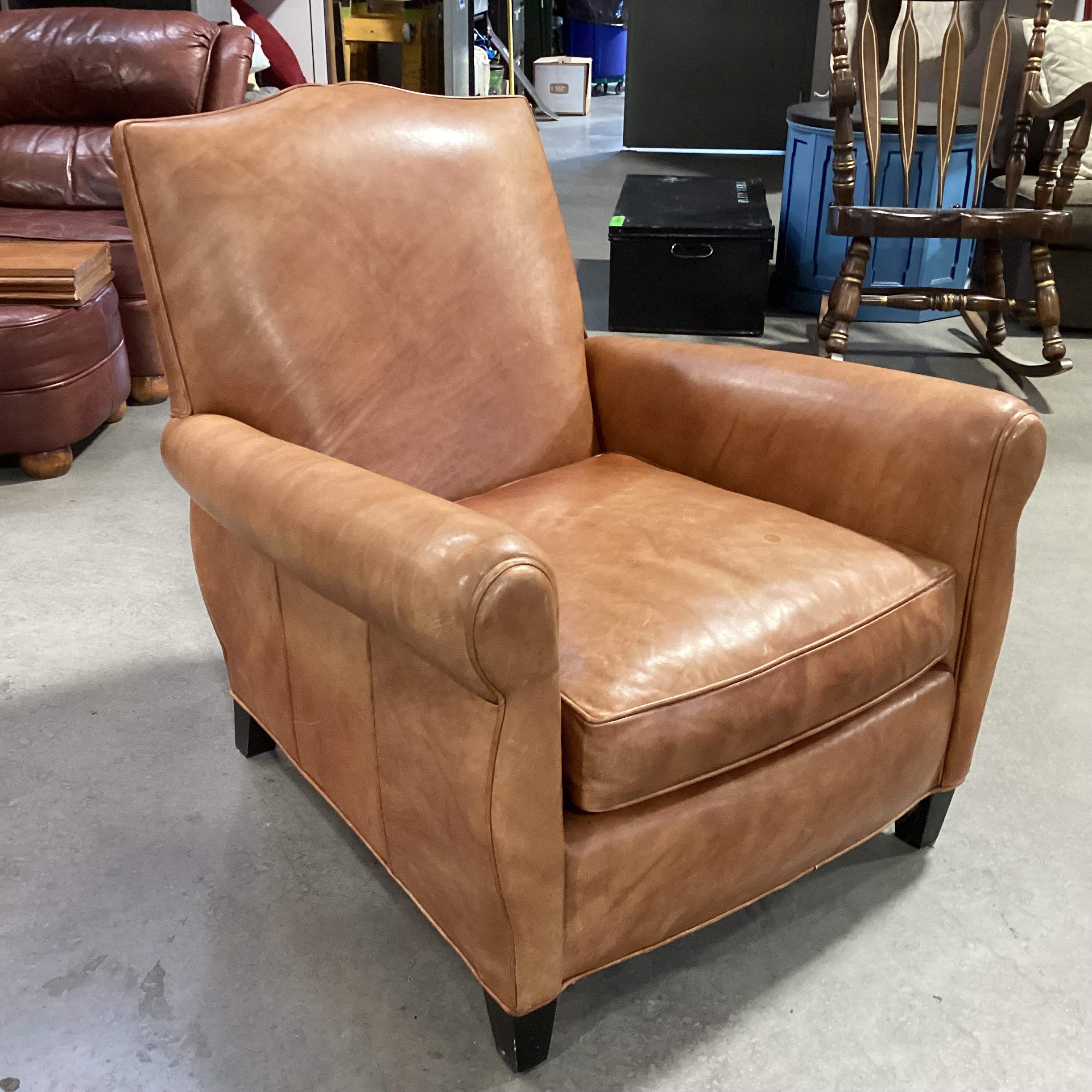 Lee Industries Leather with Back Nailhead Club Chair 31"x 35"x 33"