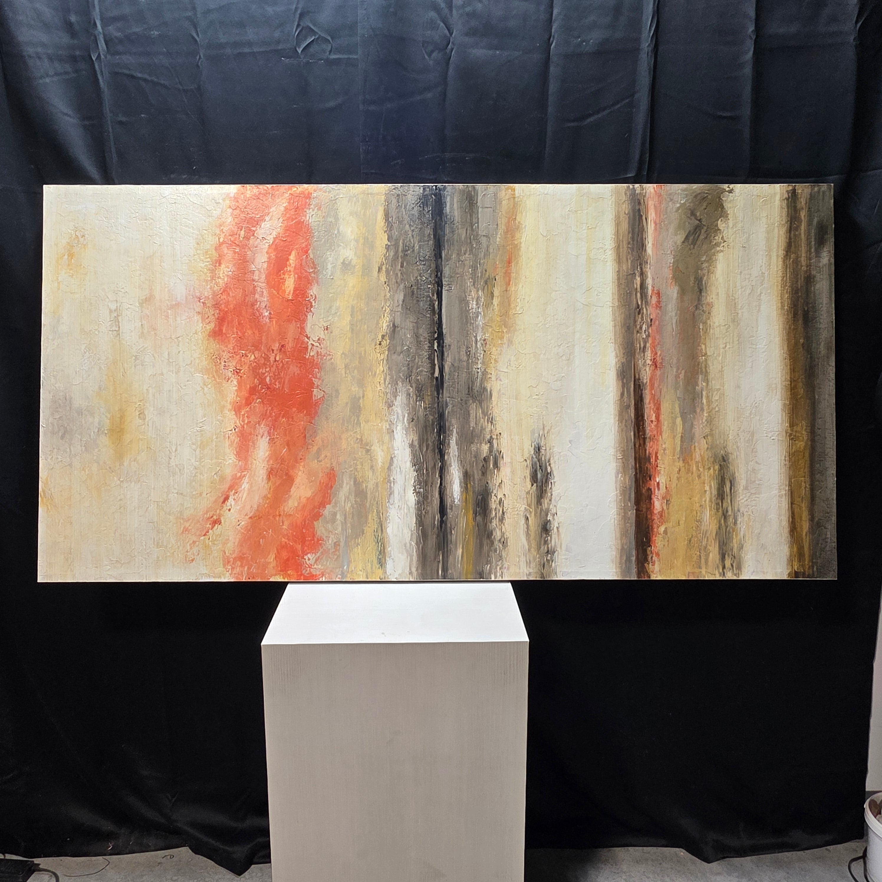 Textured Contemporary Abstract Reproduced Painting 6'x3'