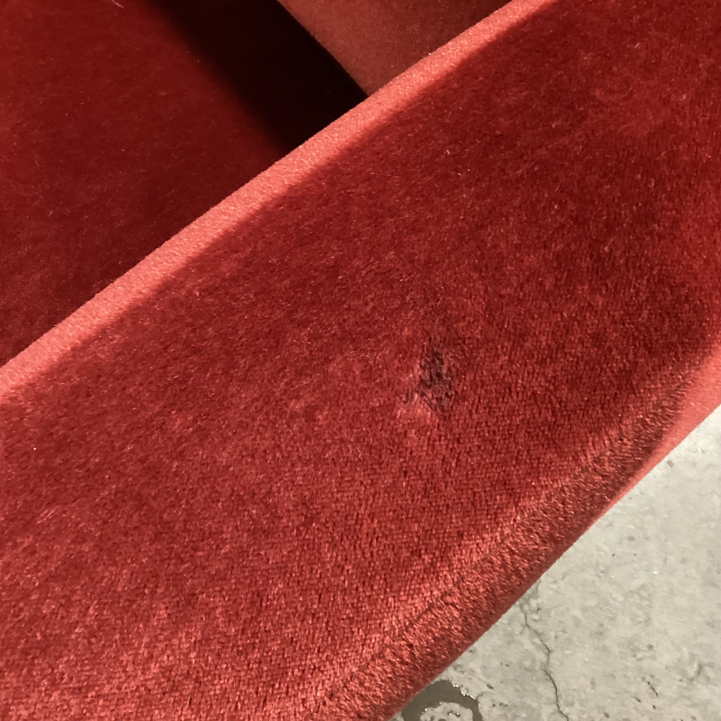 Art Deco Style Red Mohair Swivel Down Mix Chair 34"x 34"x 35"