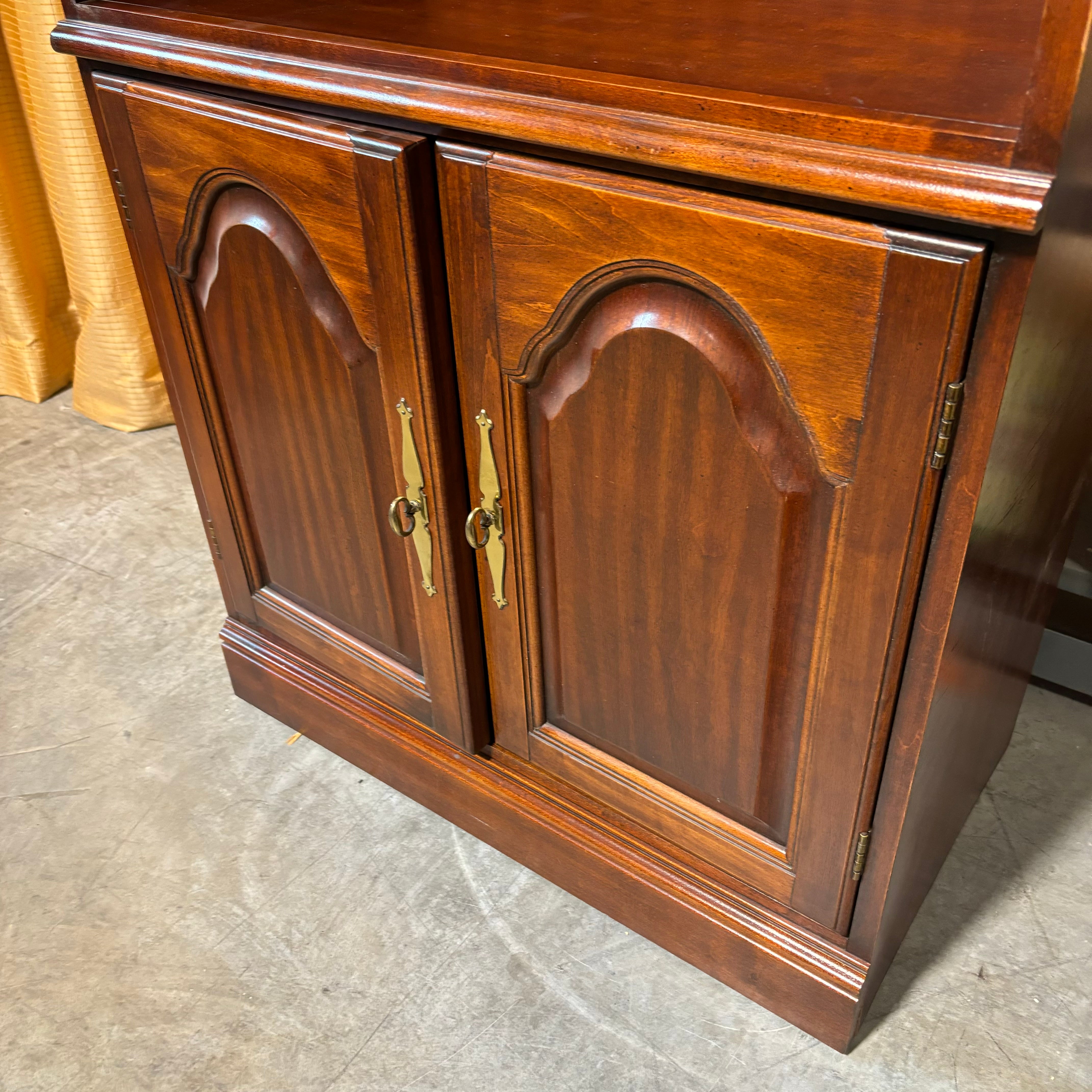 Medium Finish Solid Wood with Crown Molding 2 Door Backlit Display Case 30"x 17"x 77"