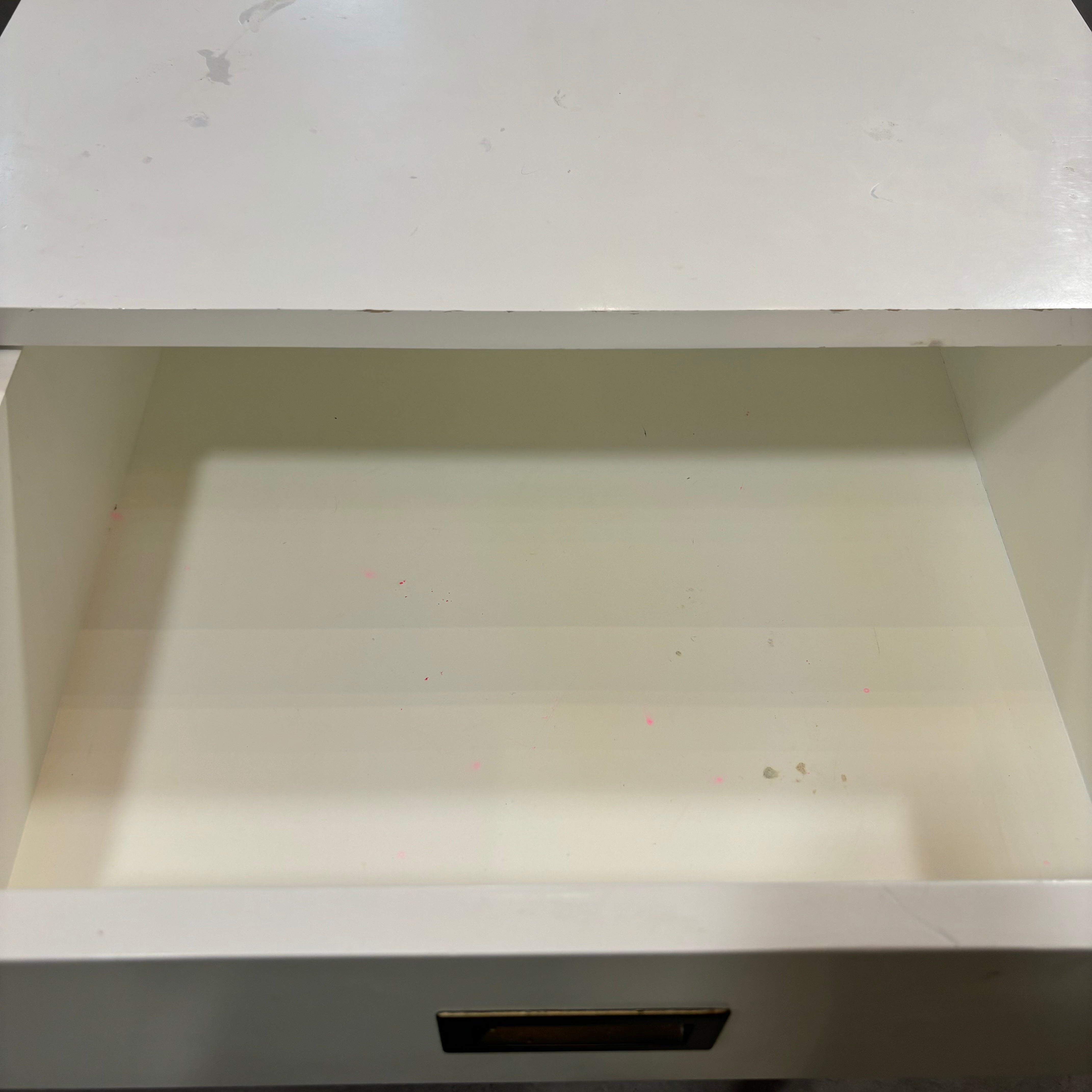 Restoration Hardware Teen Waxed White Finish & Metal 1 Drawer Nightstand 20"x 18"x 24"
