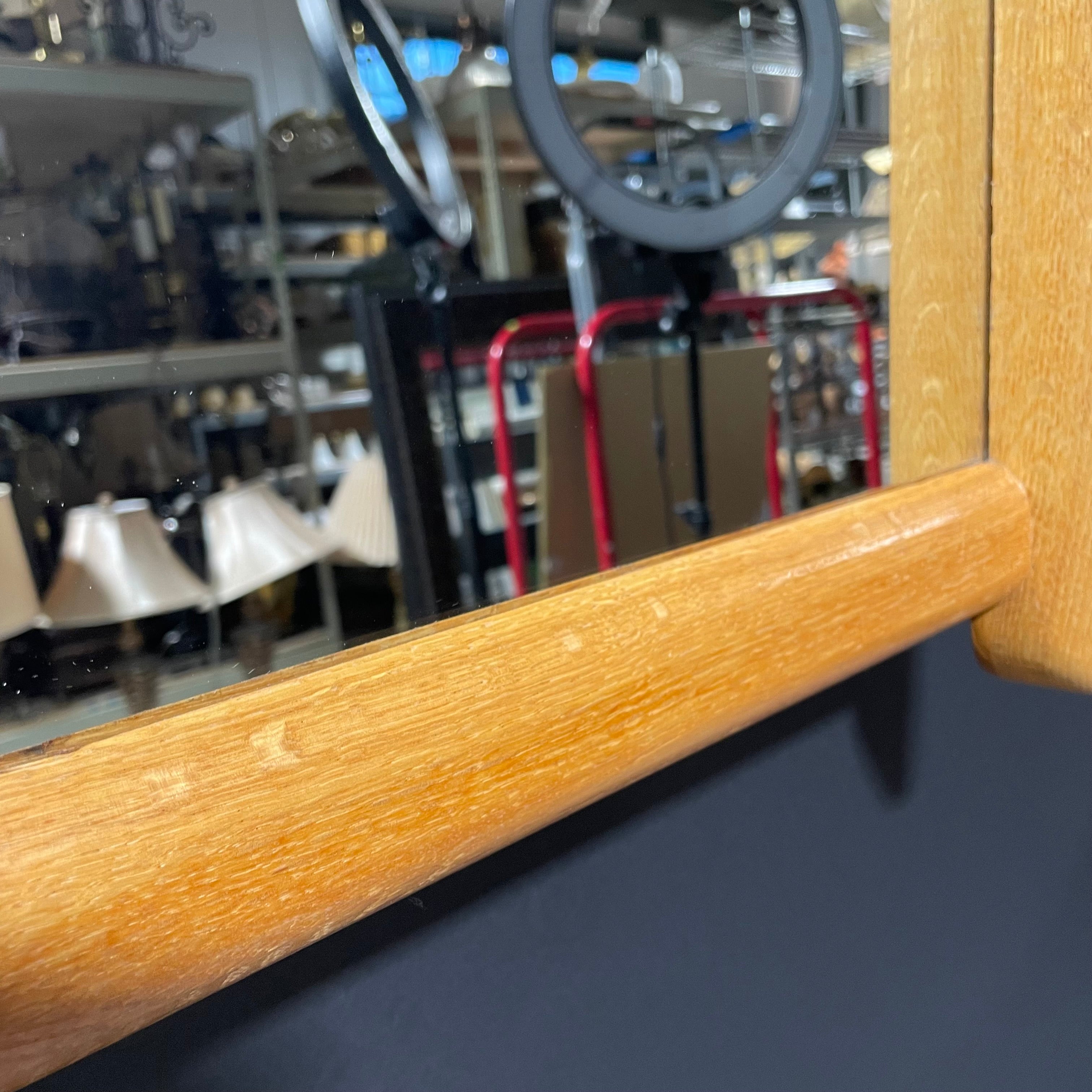 Large Rectangular MCM Wooden Wall Mirror 41" x 39"