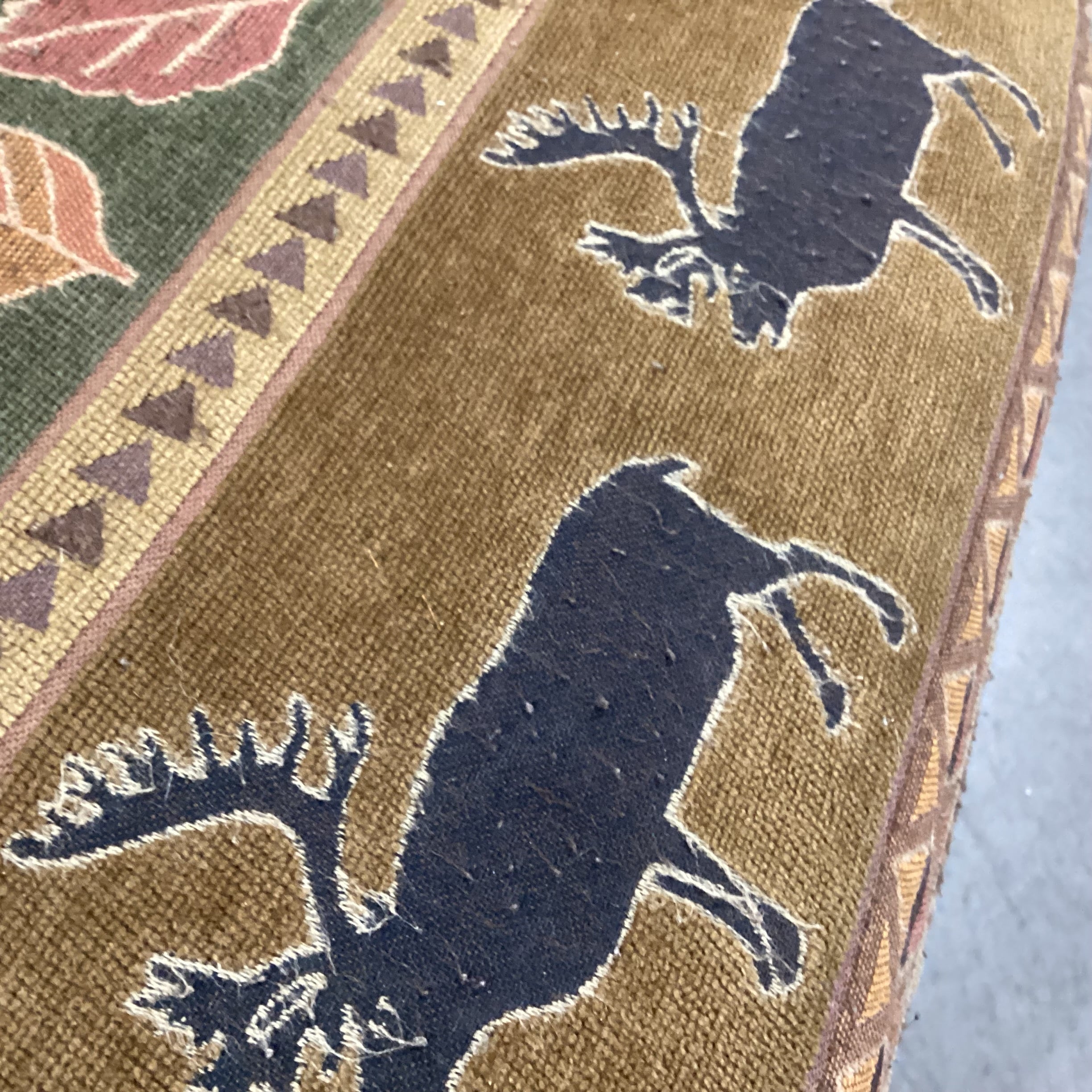 Ultra Suede Animal Cabin Upholstery Nailhead Sofa 90"x 38"x 38"