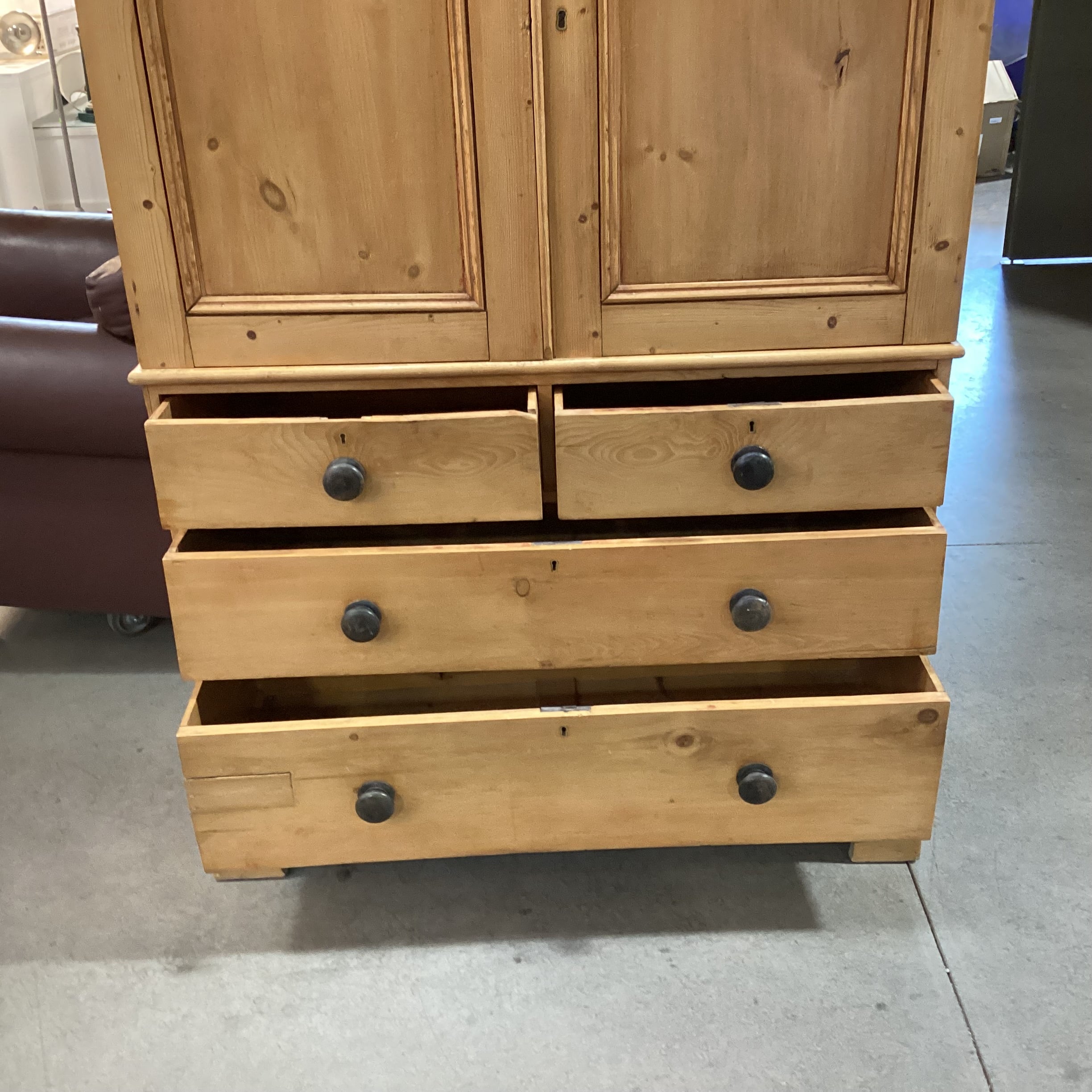 Pine 2 Door 4 Drawer Armoire 49"x 20"x 76"
