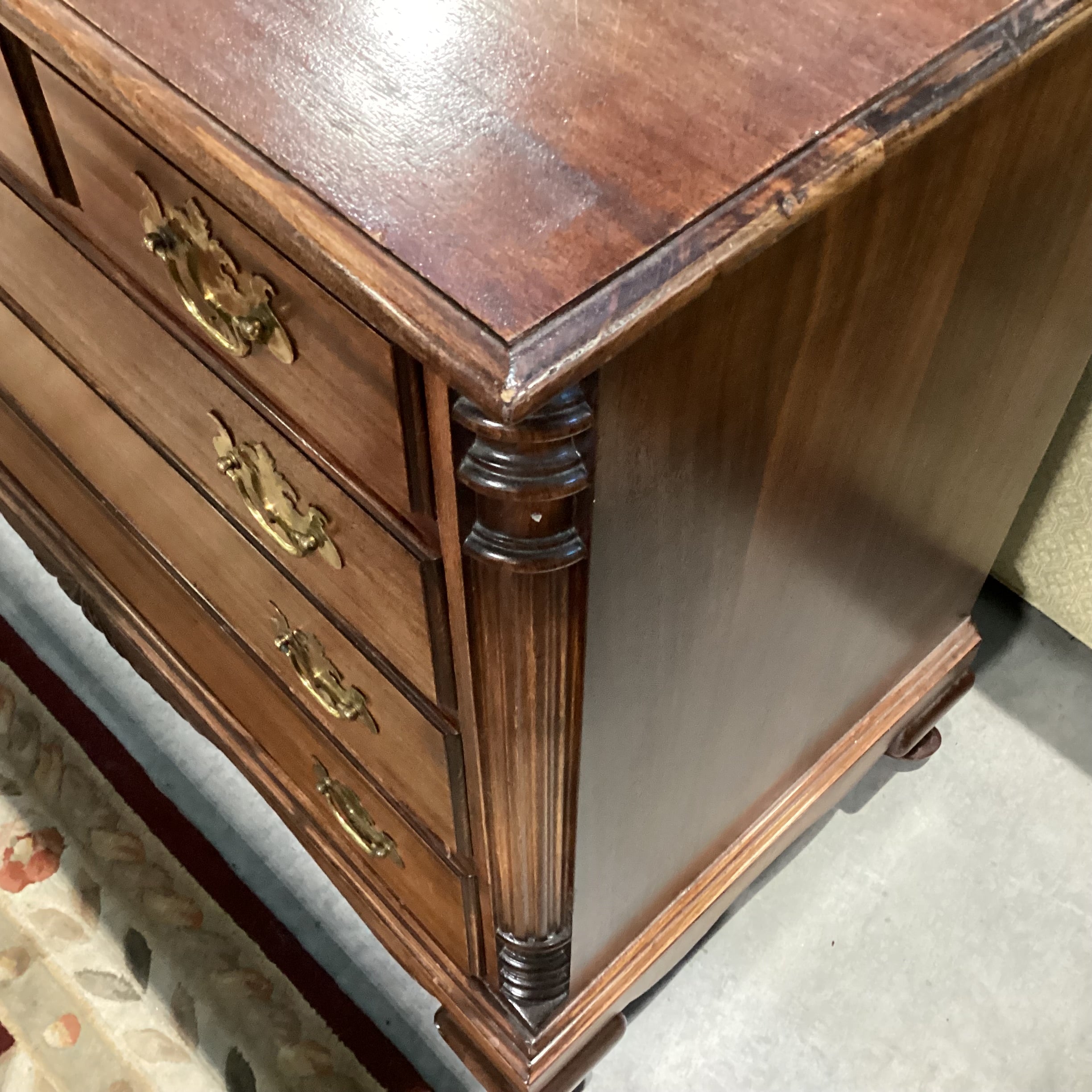 Antique Finished Mahogany 4 Drawer Chest 45"x 21"x 36"
