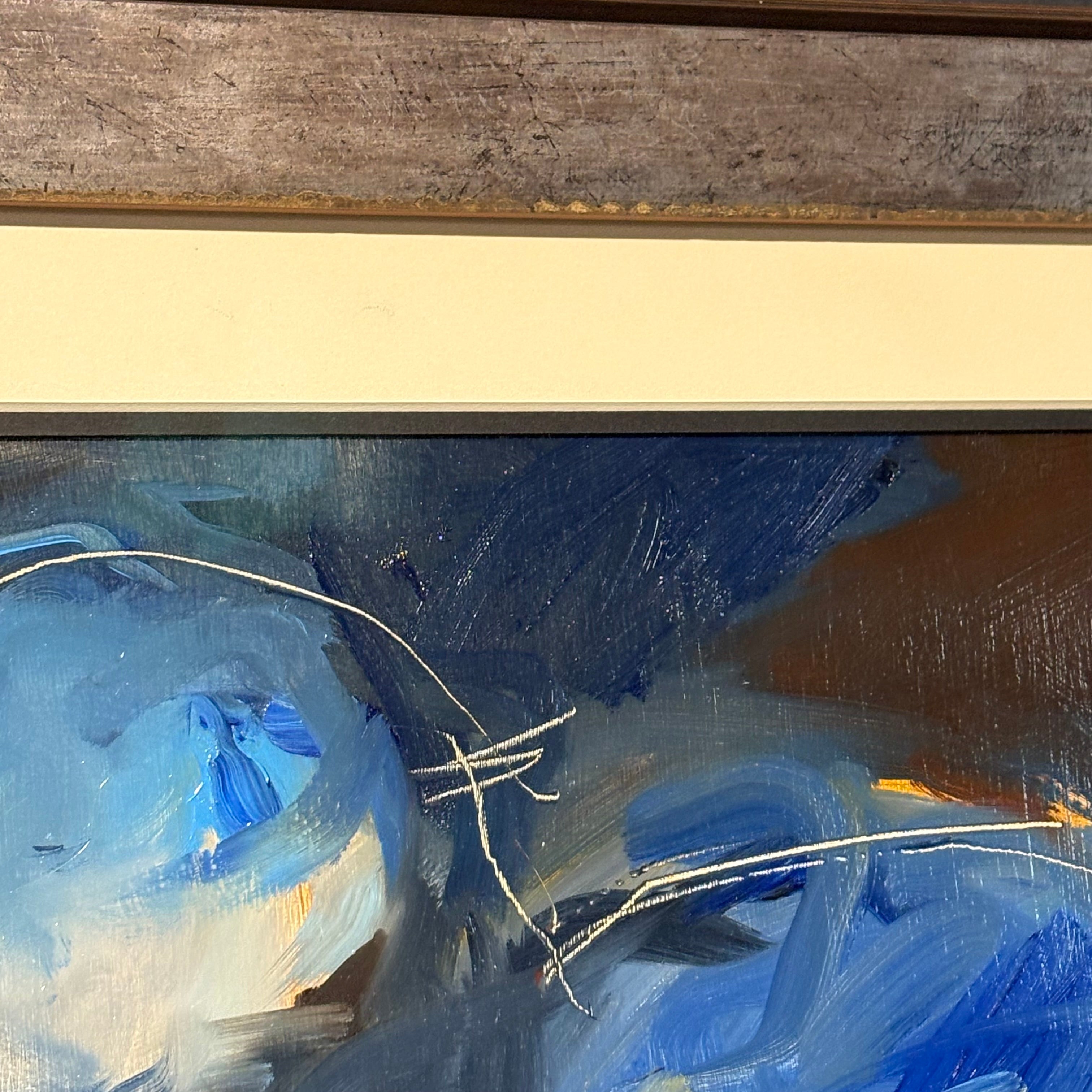 D. Shuanum Abstract Bird Oil on Canvas Board Framed Wall Decor 39.5” x 31.5”