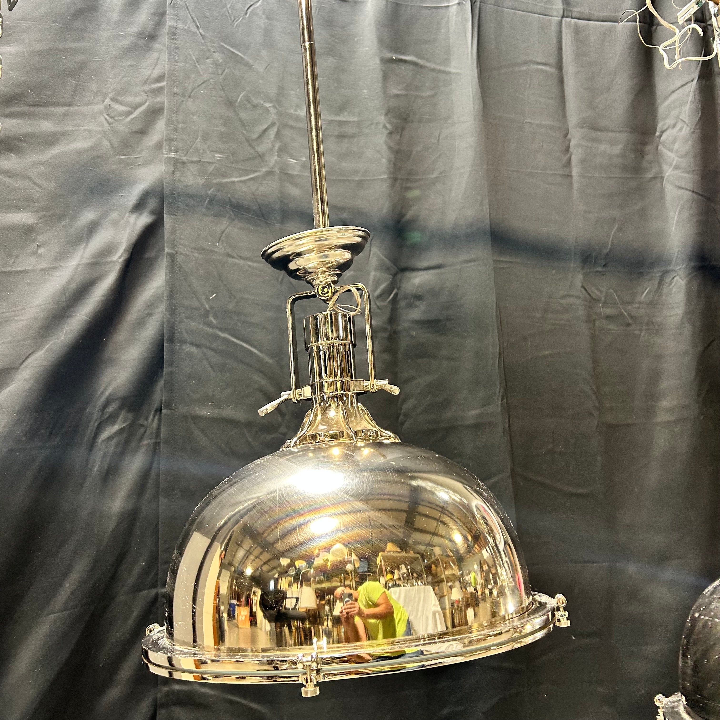 Classic Chrome Dome Pendant Light 18"x 38"