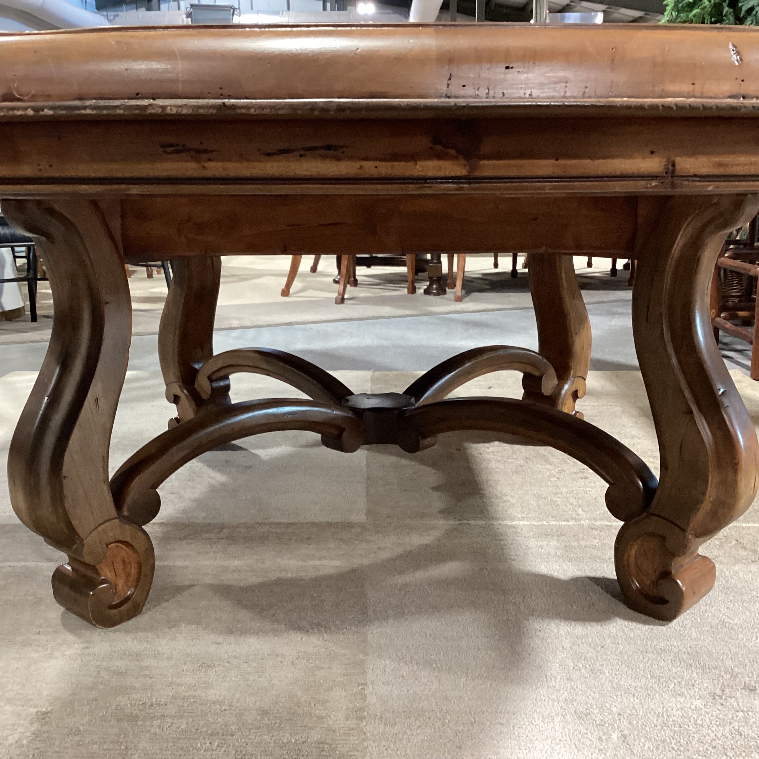 Custom Round to Oval Carved Ornate Base Adler Wood Dining Table 72" Diameter to 108"x 72"x 30"