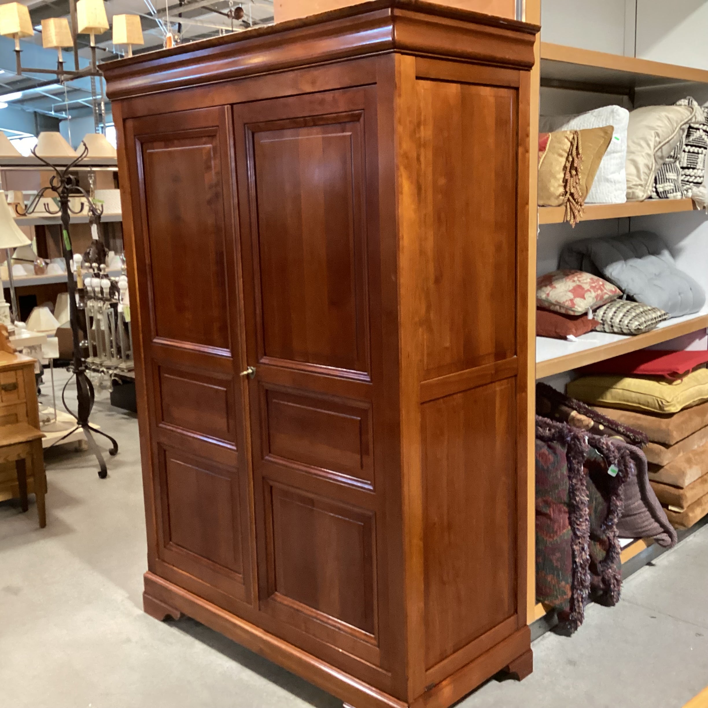 Cherry Panel Detail Made in France 2 Door Wardrobe Armoire 54"x 25"x 78"