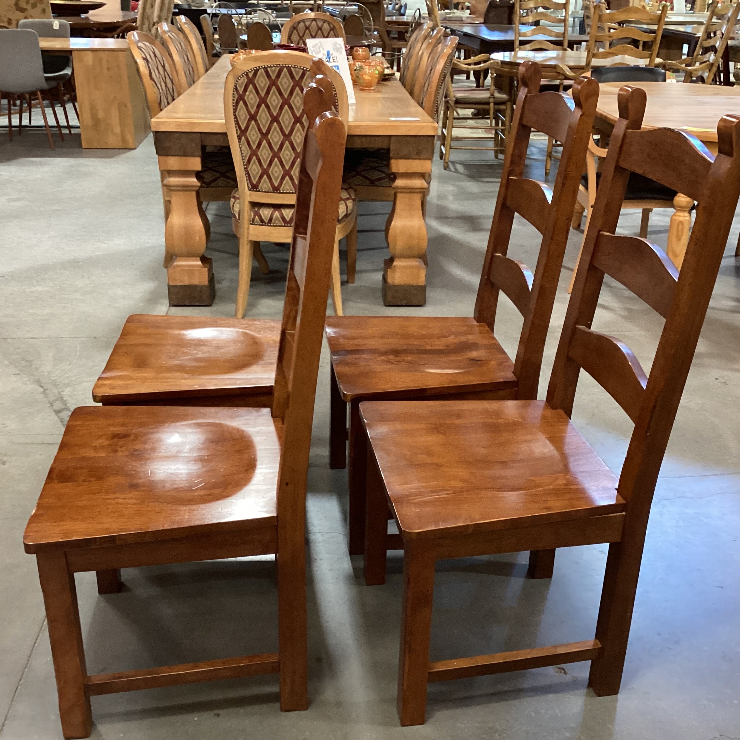 Set of 4 Dakota Ladder Back Solid Wood Dining Chairs 20"x 20"x 44"