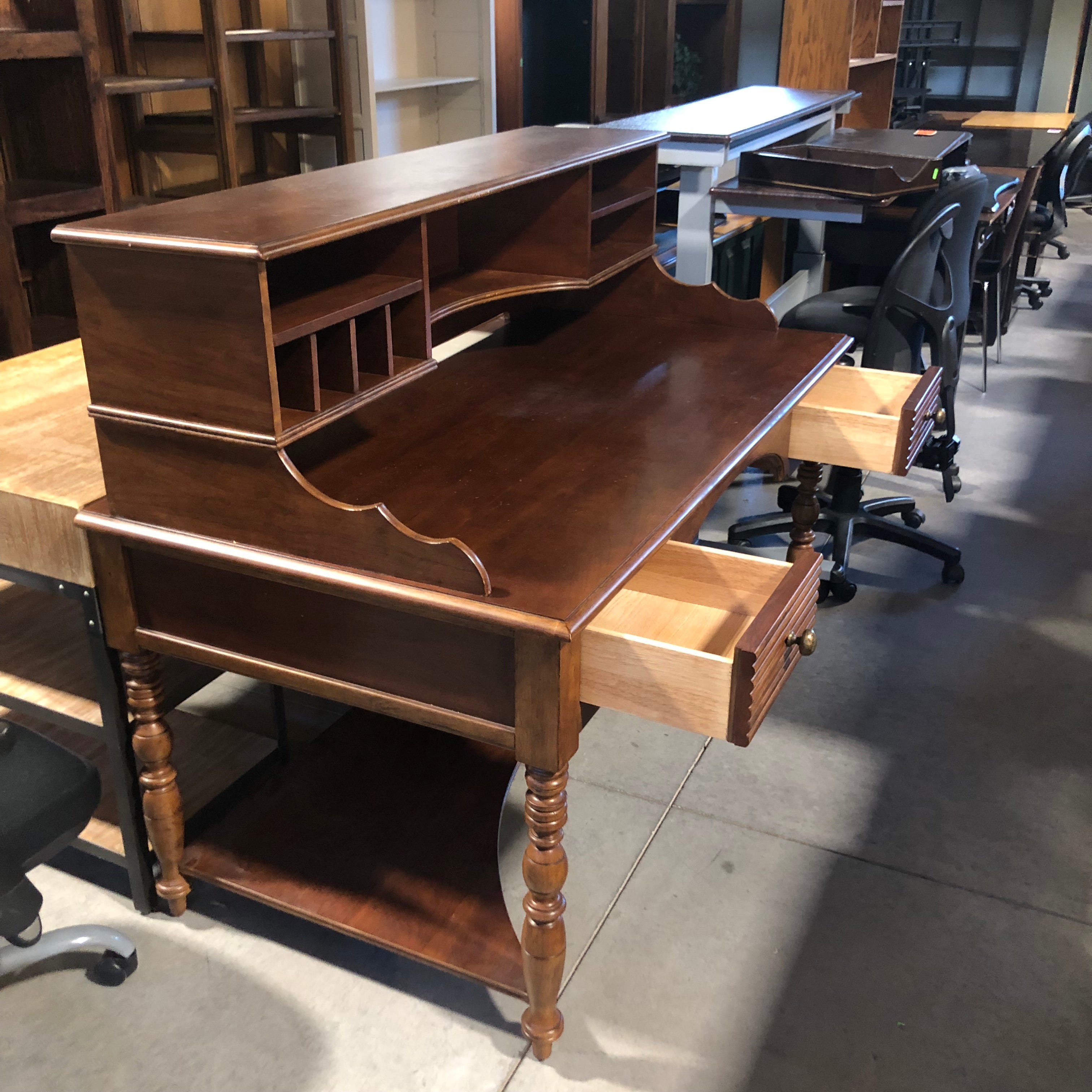 Solid Dark Finish Wood Desk 42"x 29"x 53"