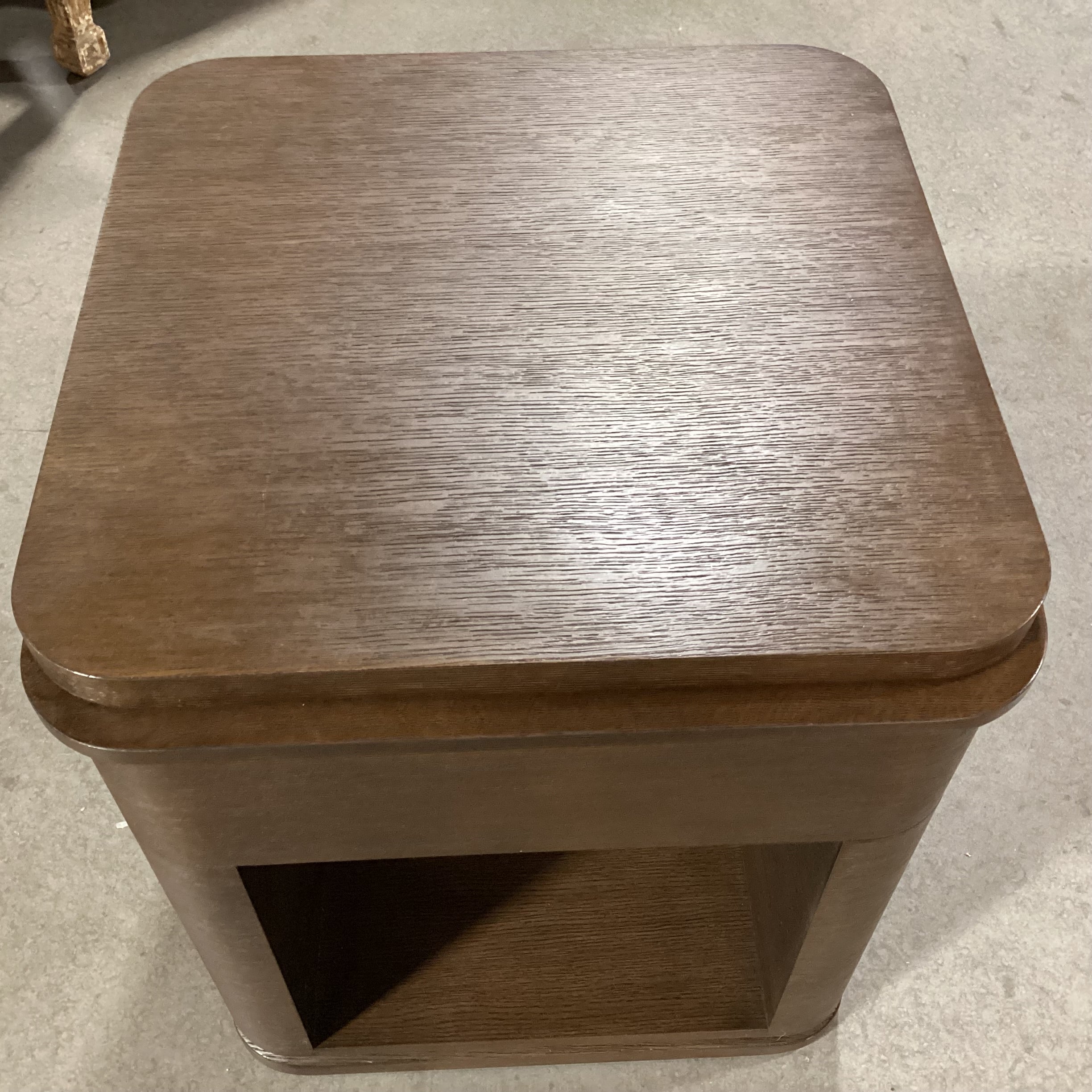 Restoration Hardware Contemporary Dark Finish Oak 1 Drawer with Cubby End Table 20"x 21"x 24.5"