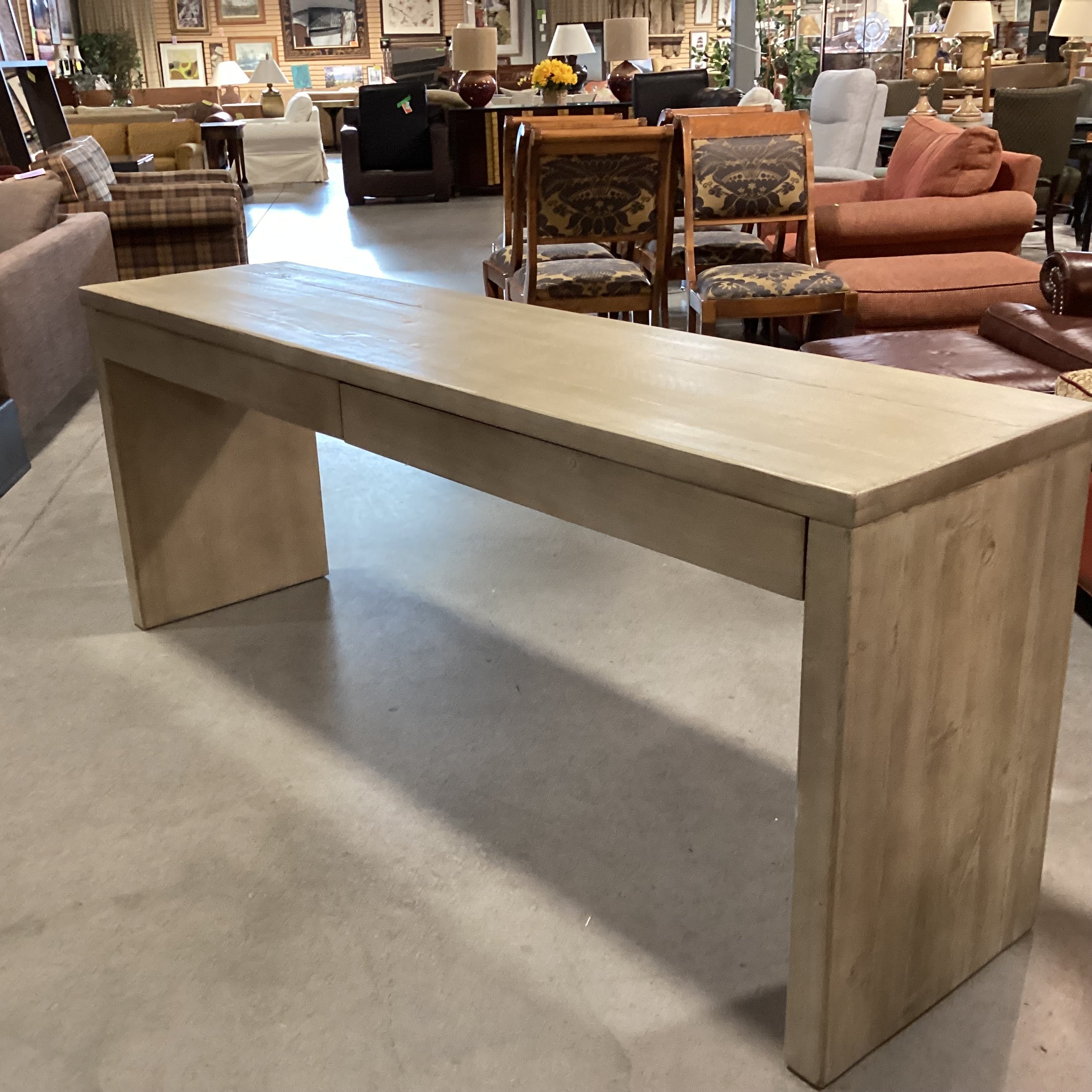 Pottery Barn Pismo Kiln Dried Solid Wood with Seadrift Finish 2 Drawer Console 80"x 20"x 31"
