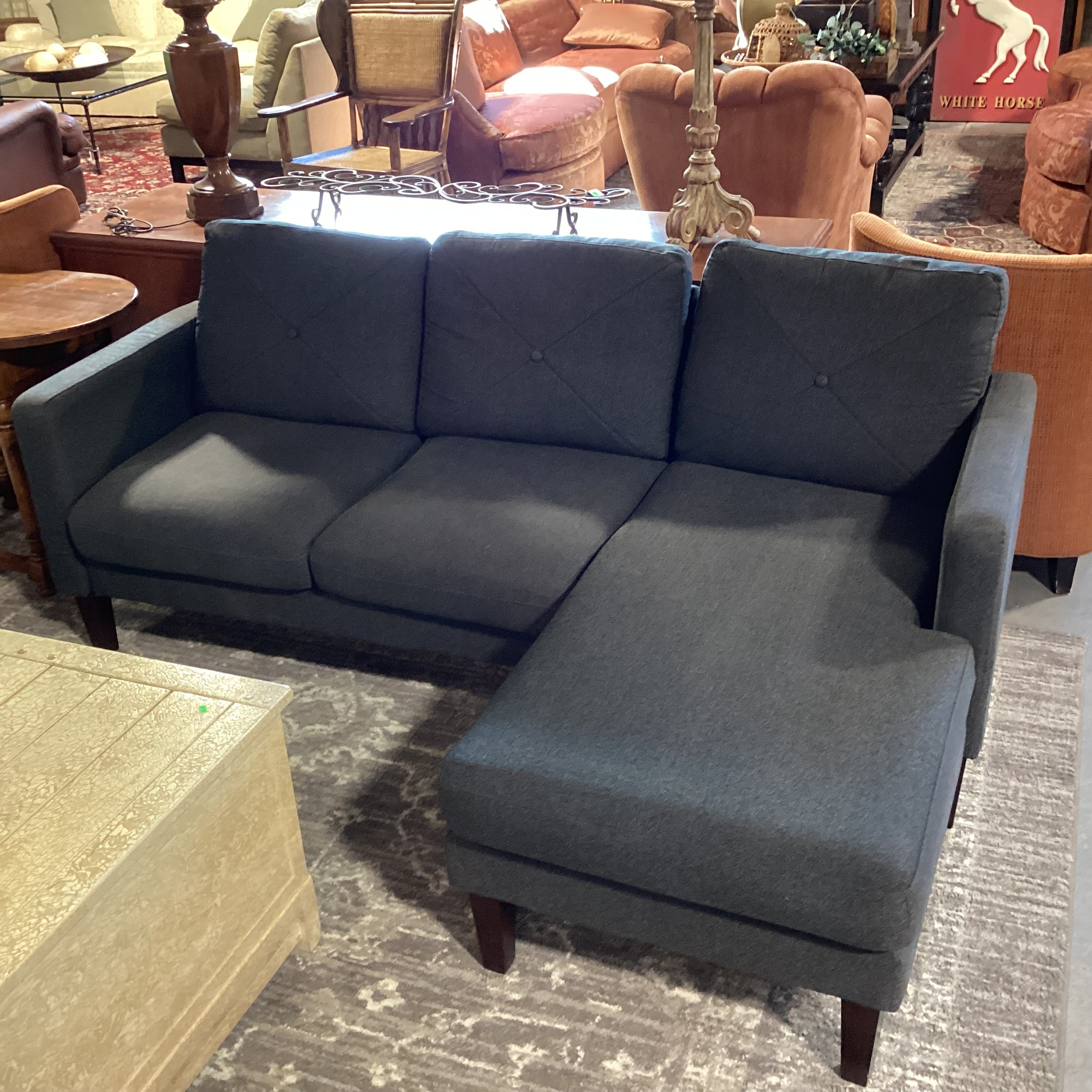 Belfinn Charcoal 2 Piece with Left or Right Chaise Sectional 80"x 55"x 31"x 31"
