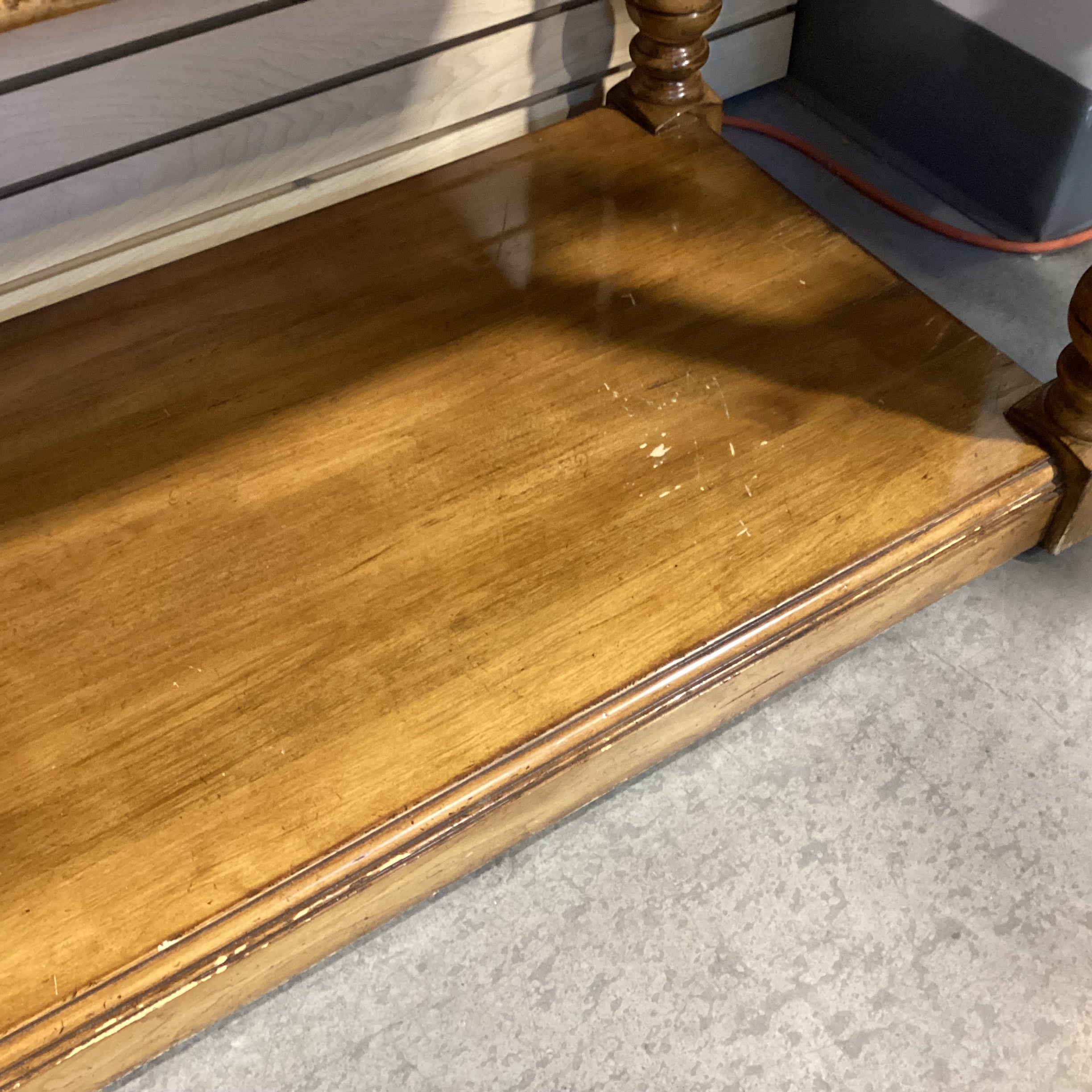 Lexington Distressed Finish Wood 5 Drawer 2 Pullouts with Bar Cabinet 2 Piece Hutch 56"x 25"x 89"