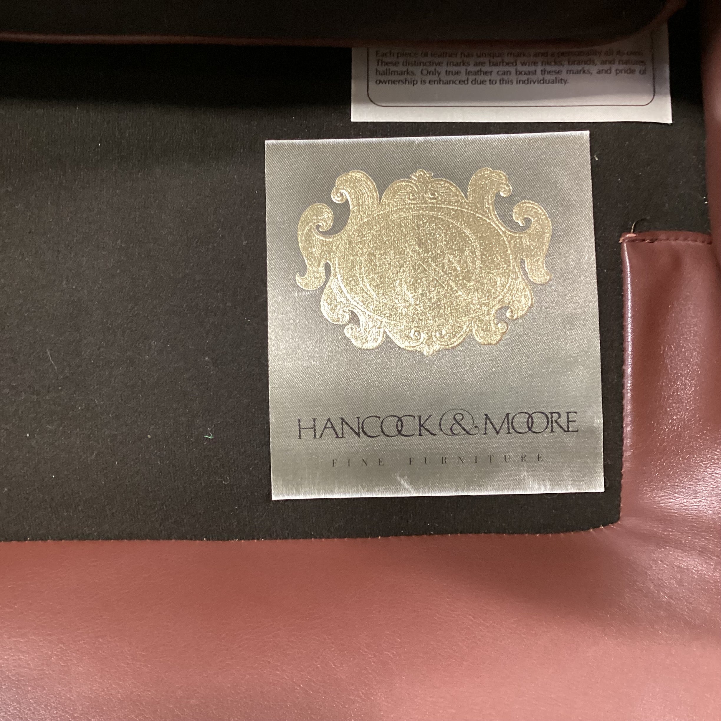 Hancock & Moore Brown Leather Down Mix Loveseat Sofa 66"x 39"x 35"