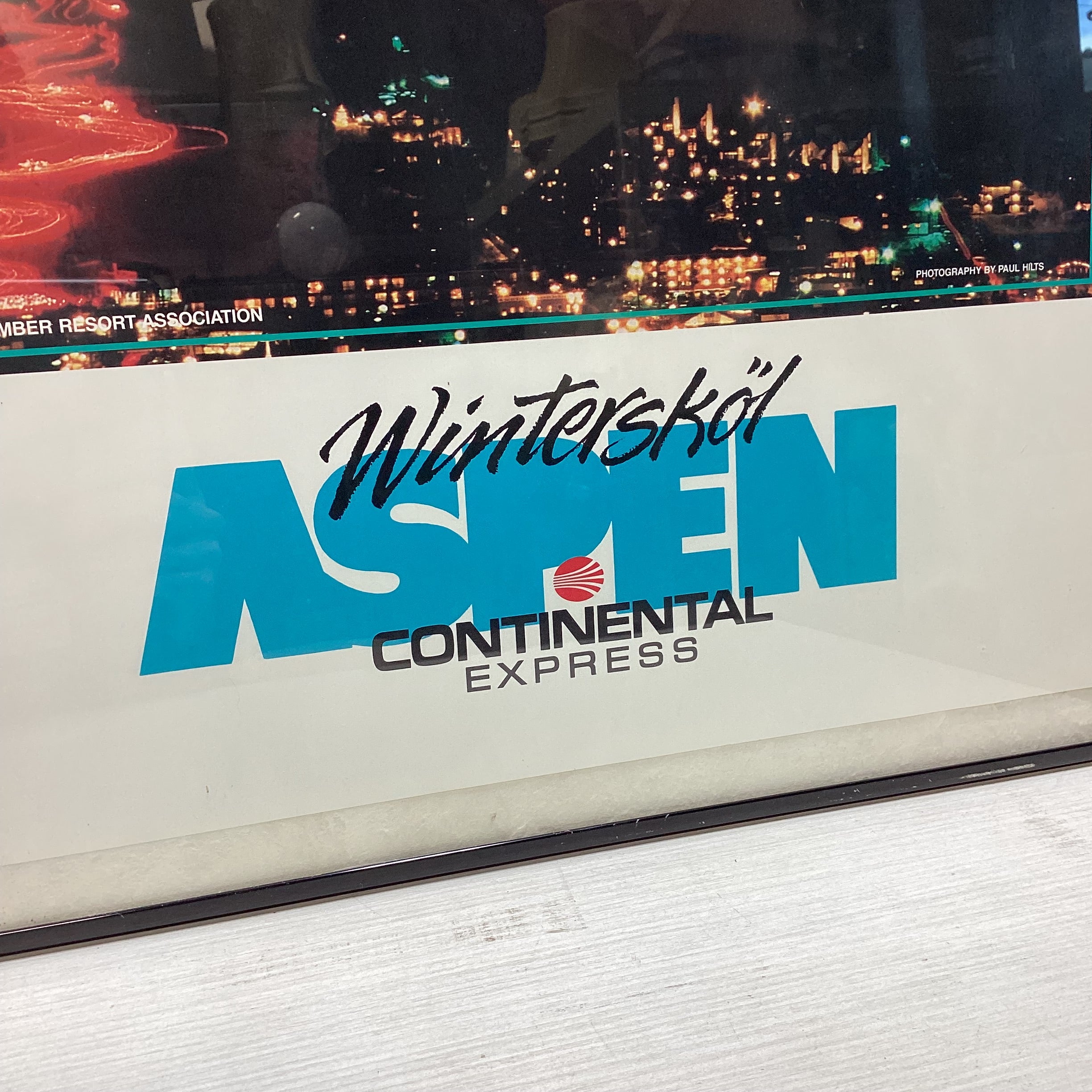Vintage 1990 Aspen Winterskol Continental Express Poster 20" x 28.5"