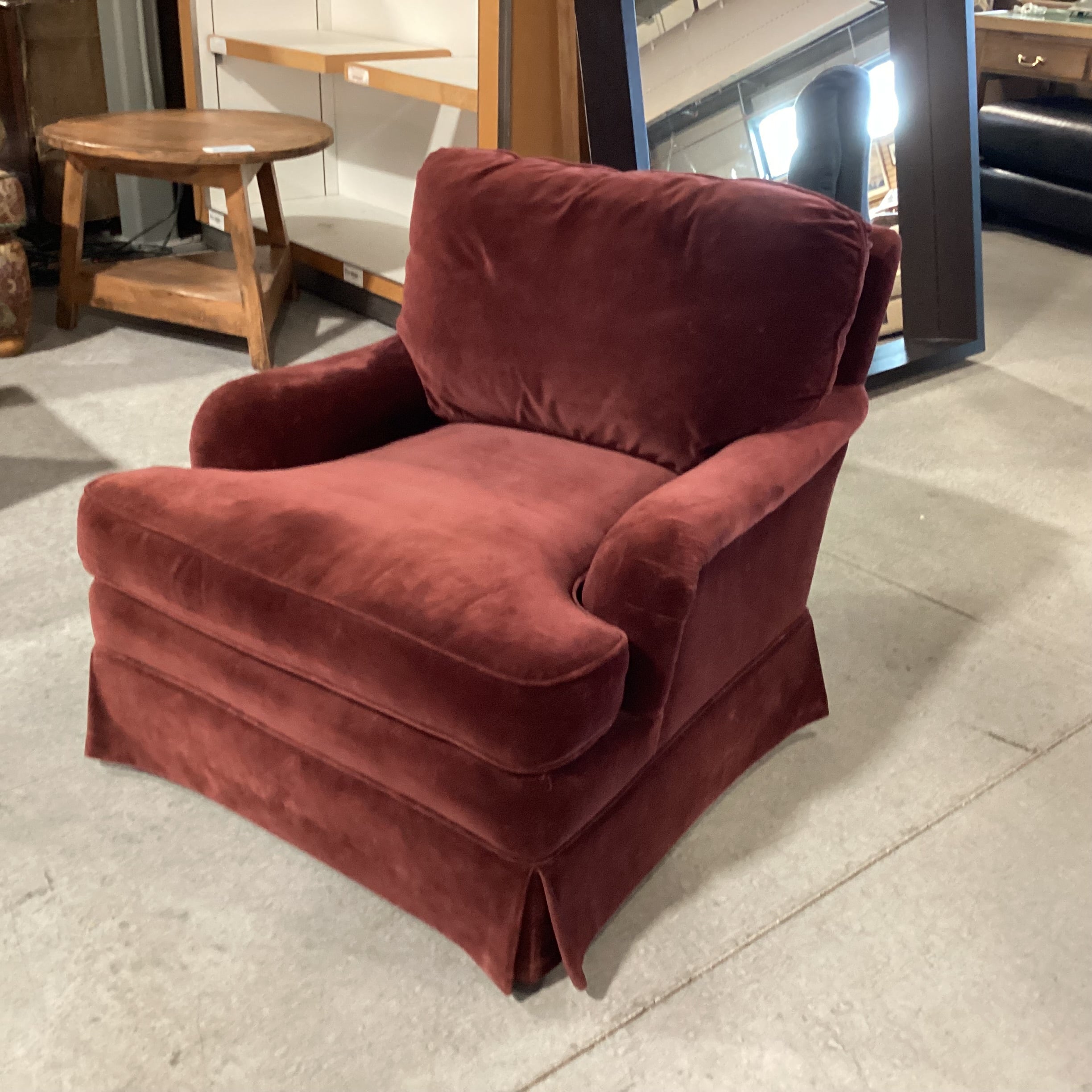 Lee Industries Claret Velvet Down Mix Chair 33"x 38"x 29"