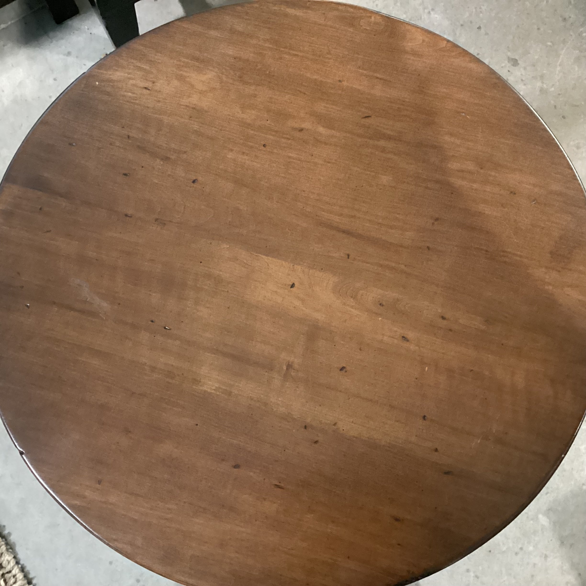 Dark Finish Column Round 1 Door Cabinet End Table 20" DIameter x 26"