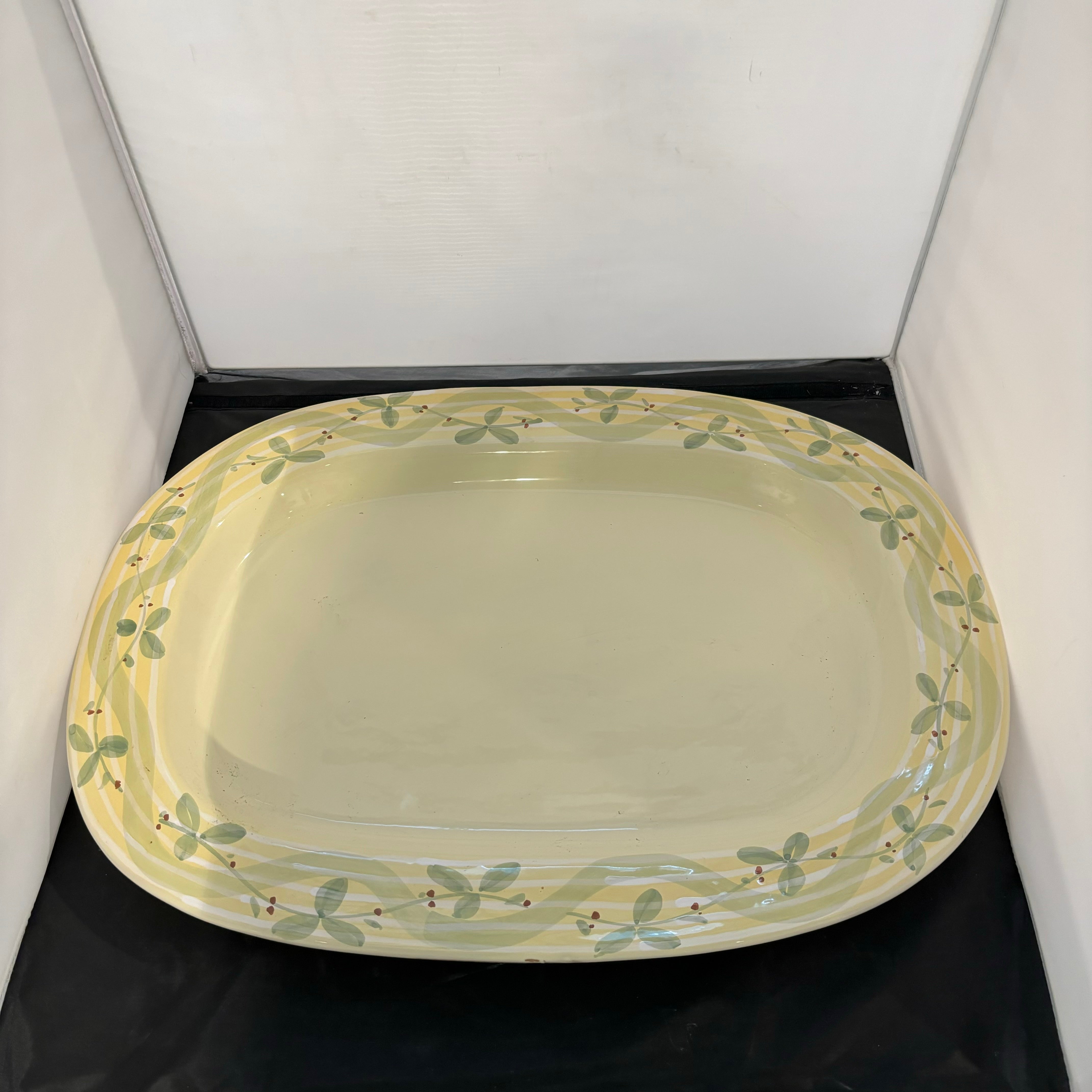 Isabelle de Borchgrave Italy Rounded Corner Serving Platter 24.25"x 17.25"x 1.5"