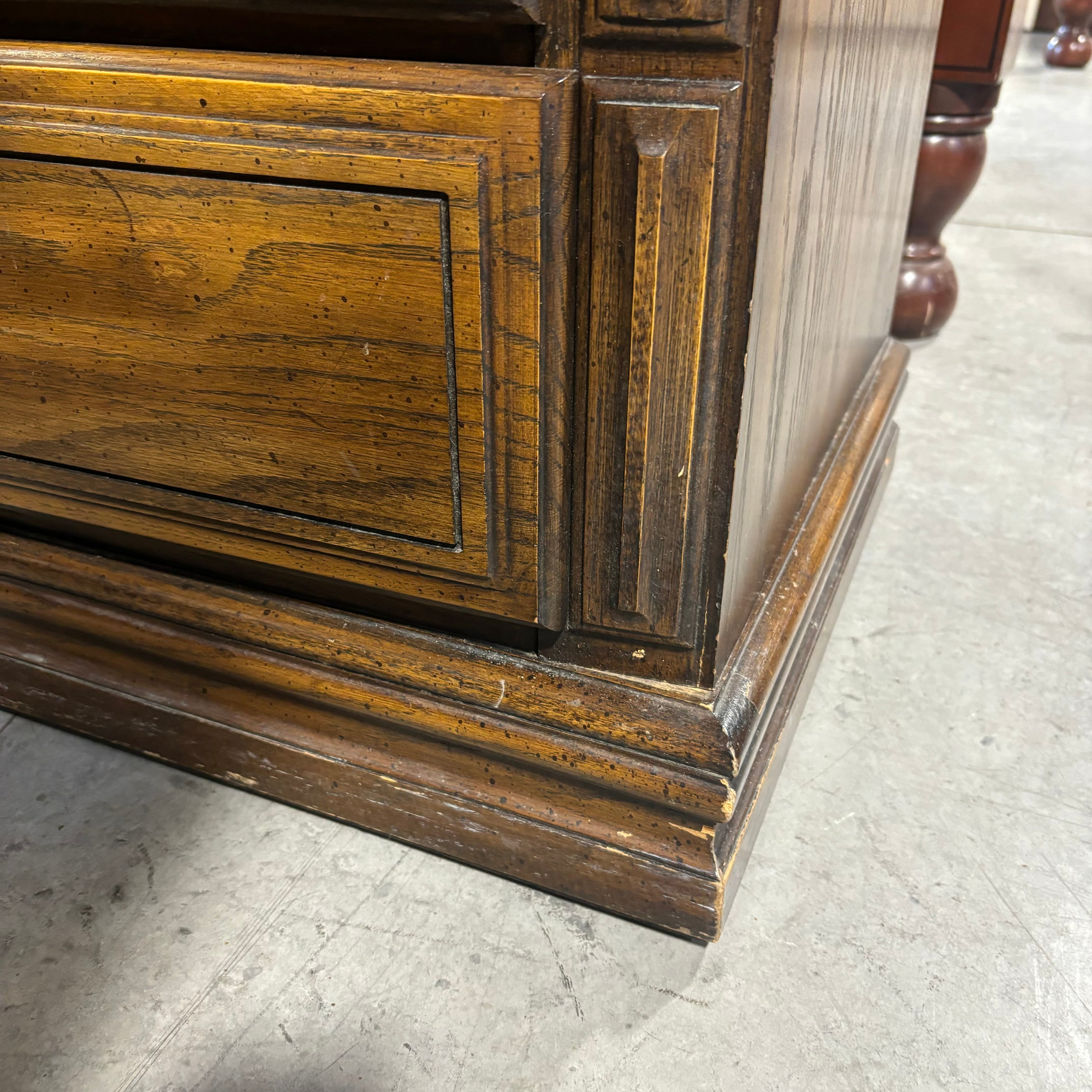 Ornate Carved Dark Finish Wood with Metal Handles 5 Drawer Dresser 36"x 18"x 47"