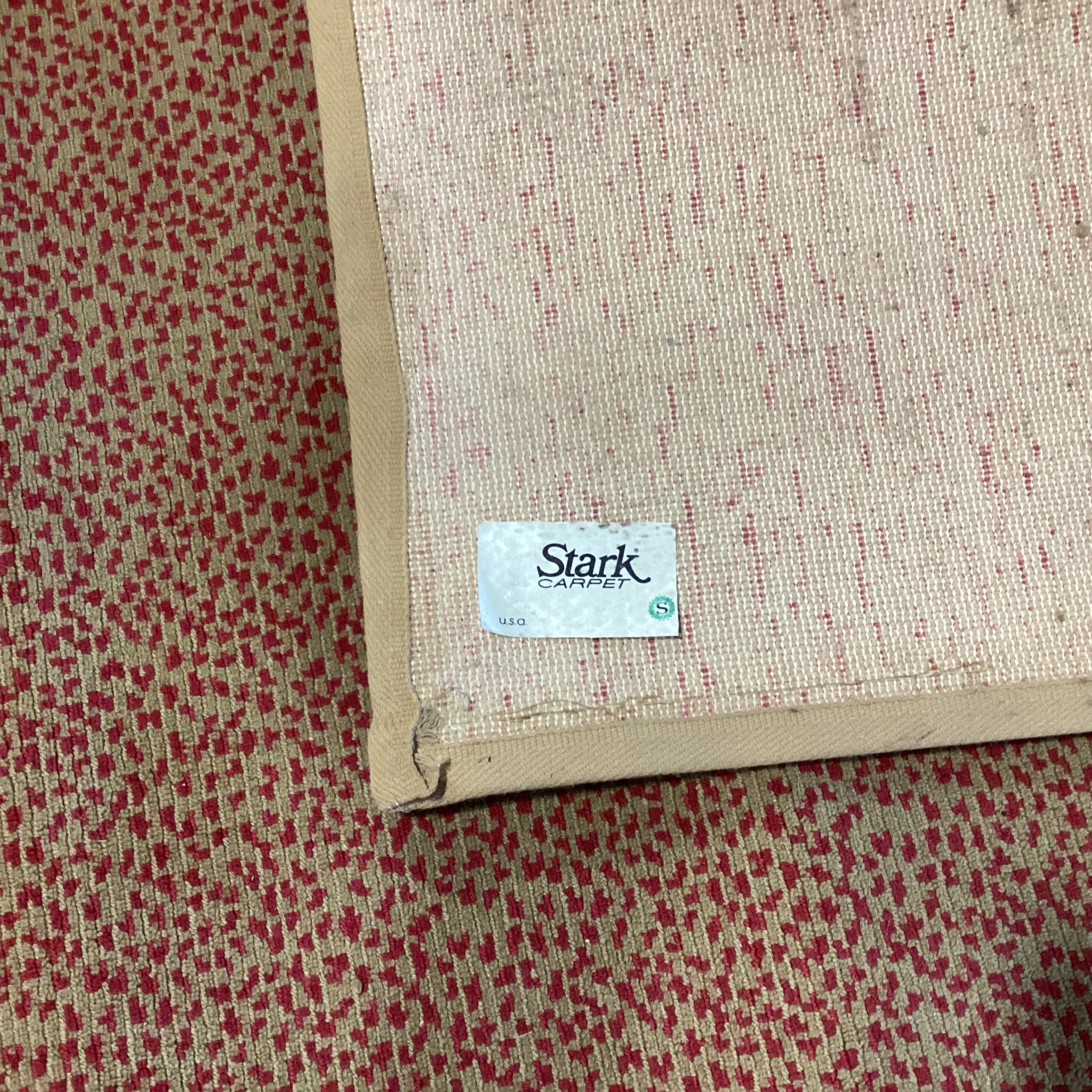 Stark Custom Carpets Gold & Red Animal Print Wool with Border Rug 13'1"x 17'