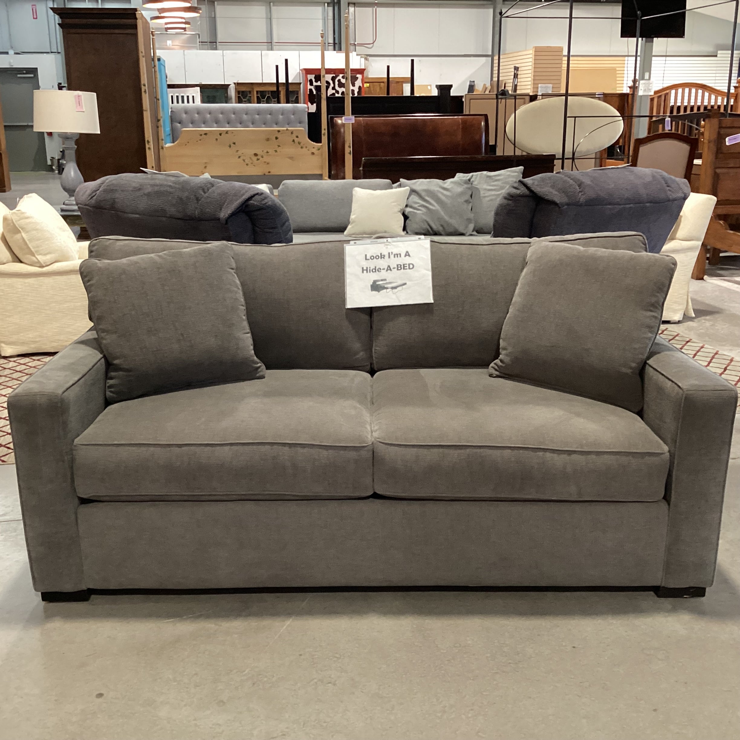 Room & Board Grey Woven Full Sleeper Sofa 75"x 39"x 31"