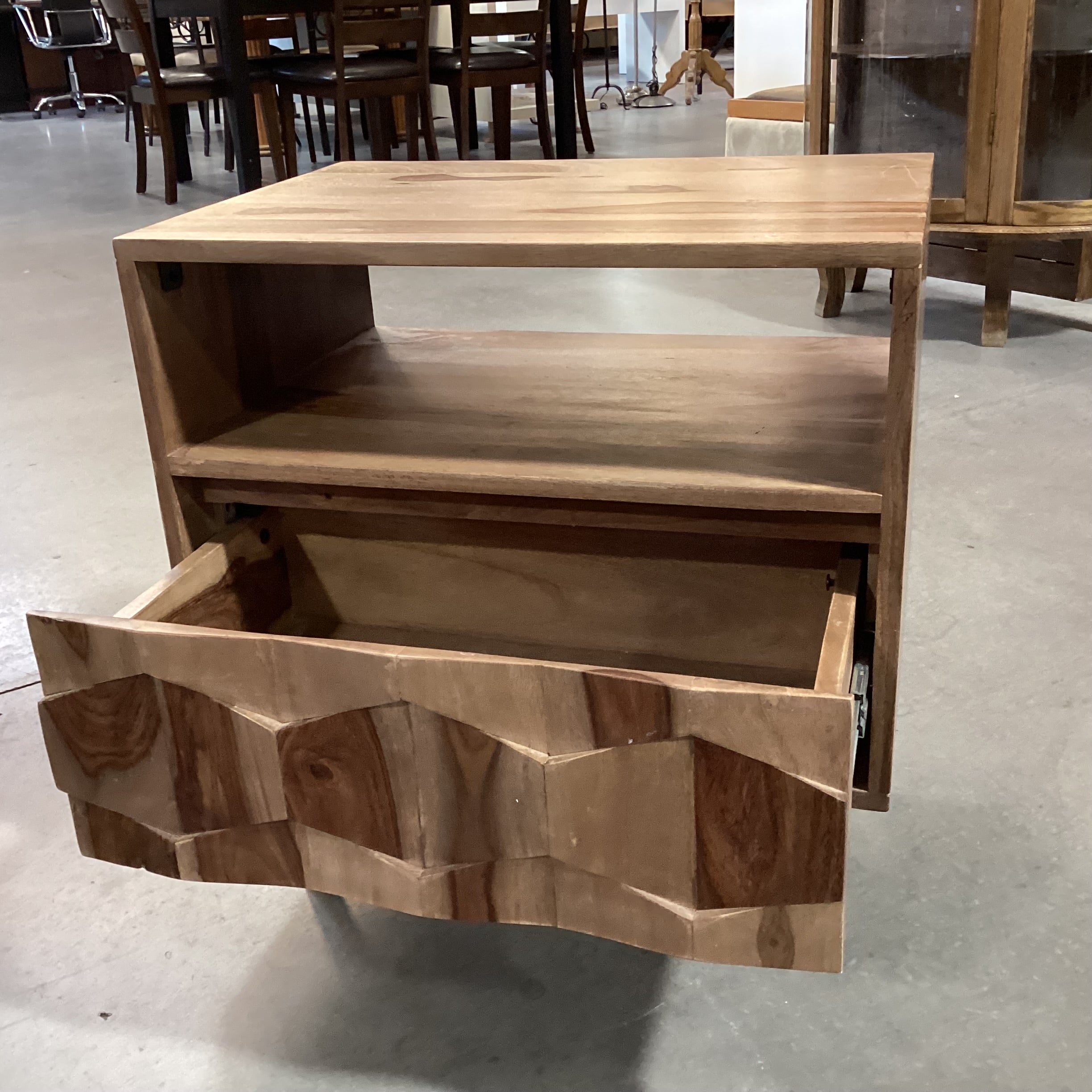 Moes Home Mid Century Style Wood with 1 Drawer & Open Cubby End Table 22"x 16"x 22"