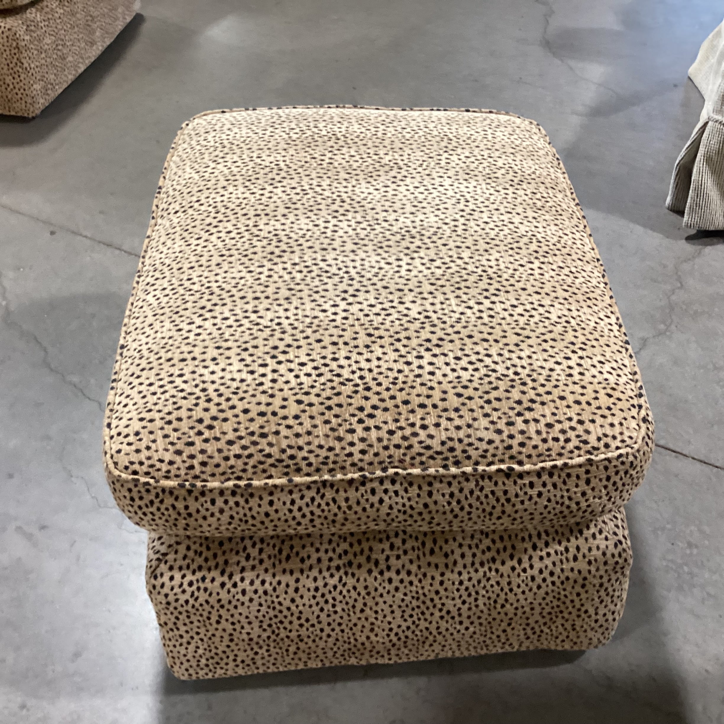 Custom Cheetah Print with Casters Ottoman 31"x 26" 17"