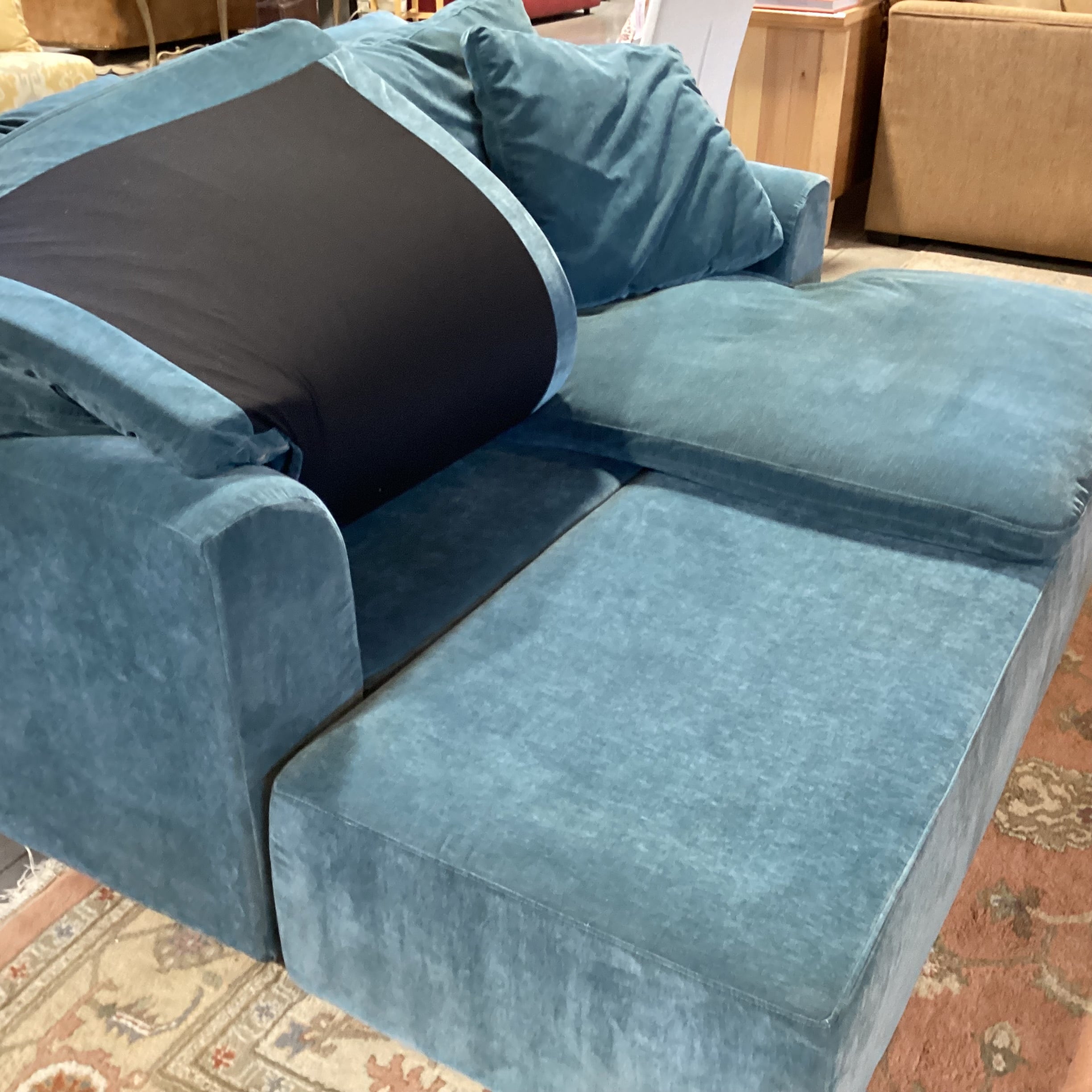 Joybird Furniture Teal 2 Piece Bryant Daybed Double Chaise Sectional 73"x 68"x 27"