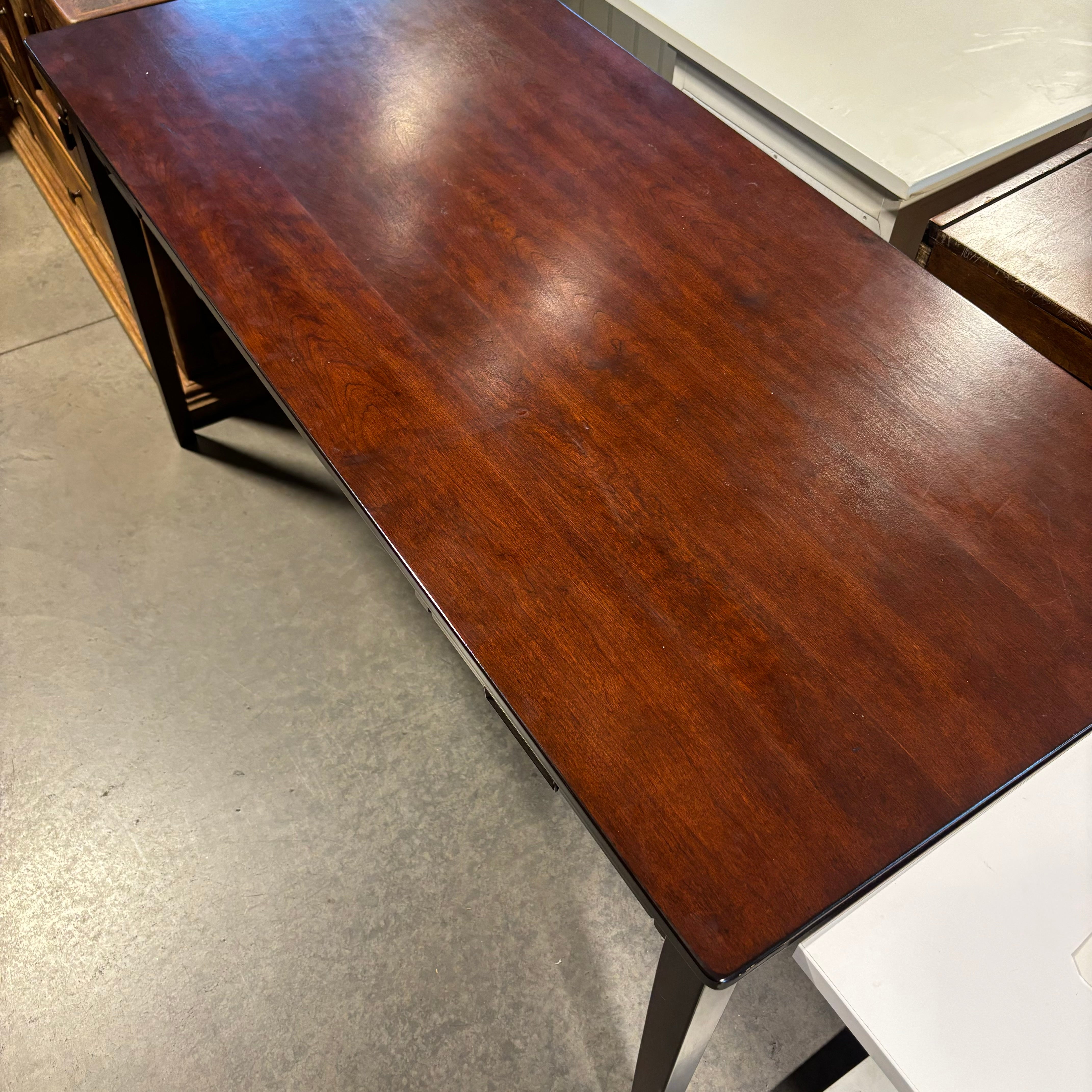 Cherry Finish Wood & Veneer with 2 Drawers & Center Pullout Desk 60"x 28"x 30"
