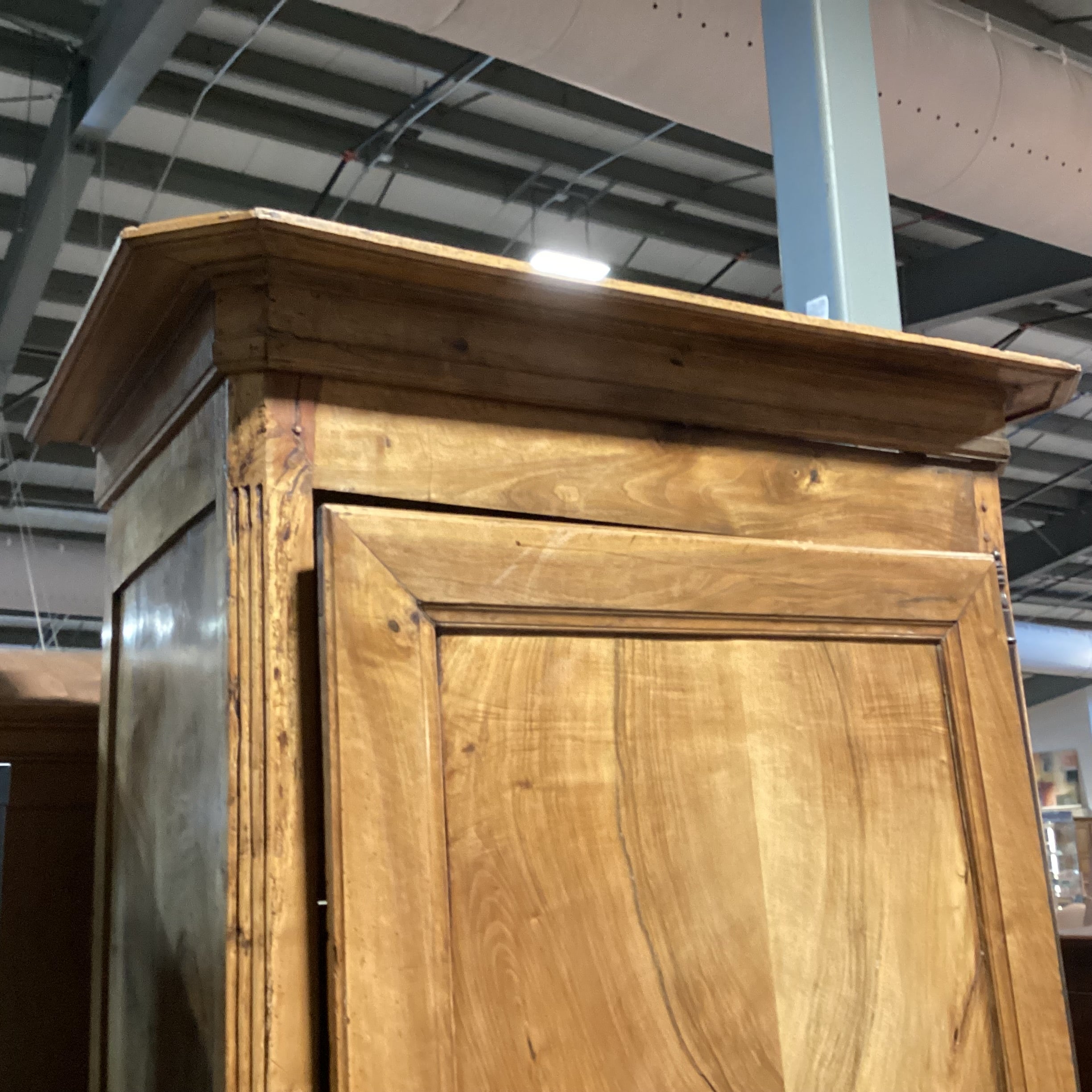 Antique Carved Wood 1 Door Armoire 48"x 29"x 90"