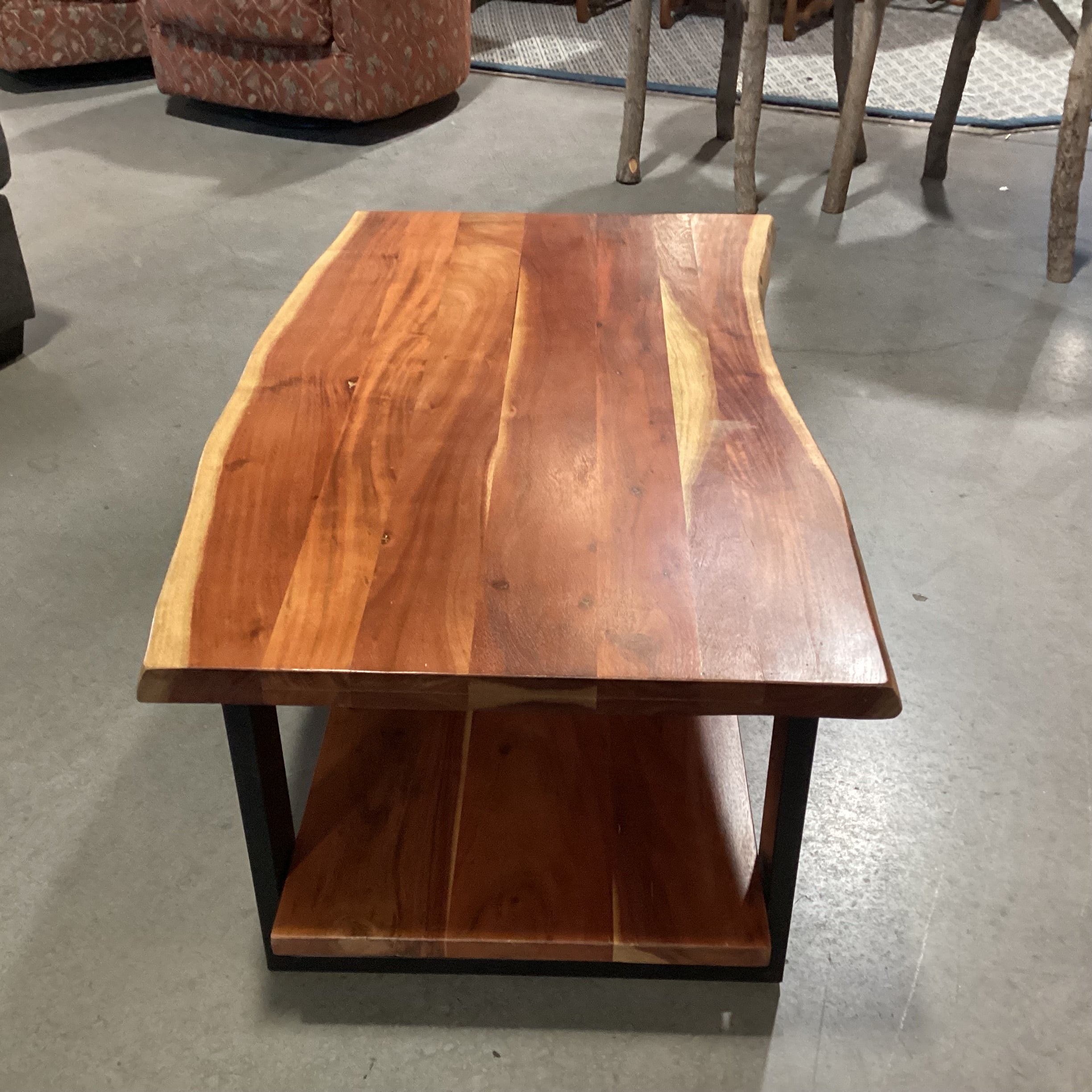 Mountain Modern Acacia Slab & Metal Coffee Table 42"x 25"x 18"
