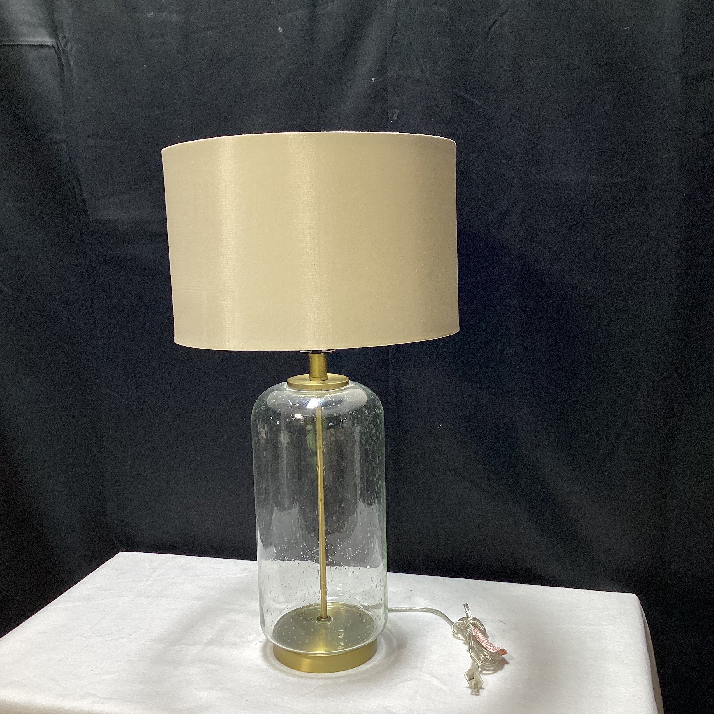 Bubble Glass Table Lamp With Shade (1) 13" x 29" x 7"