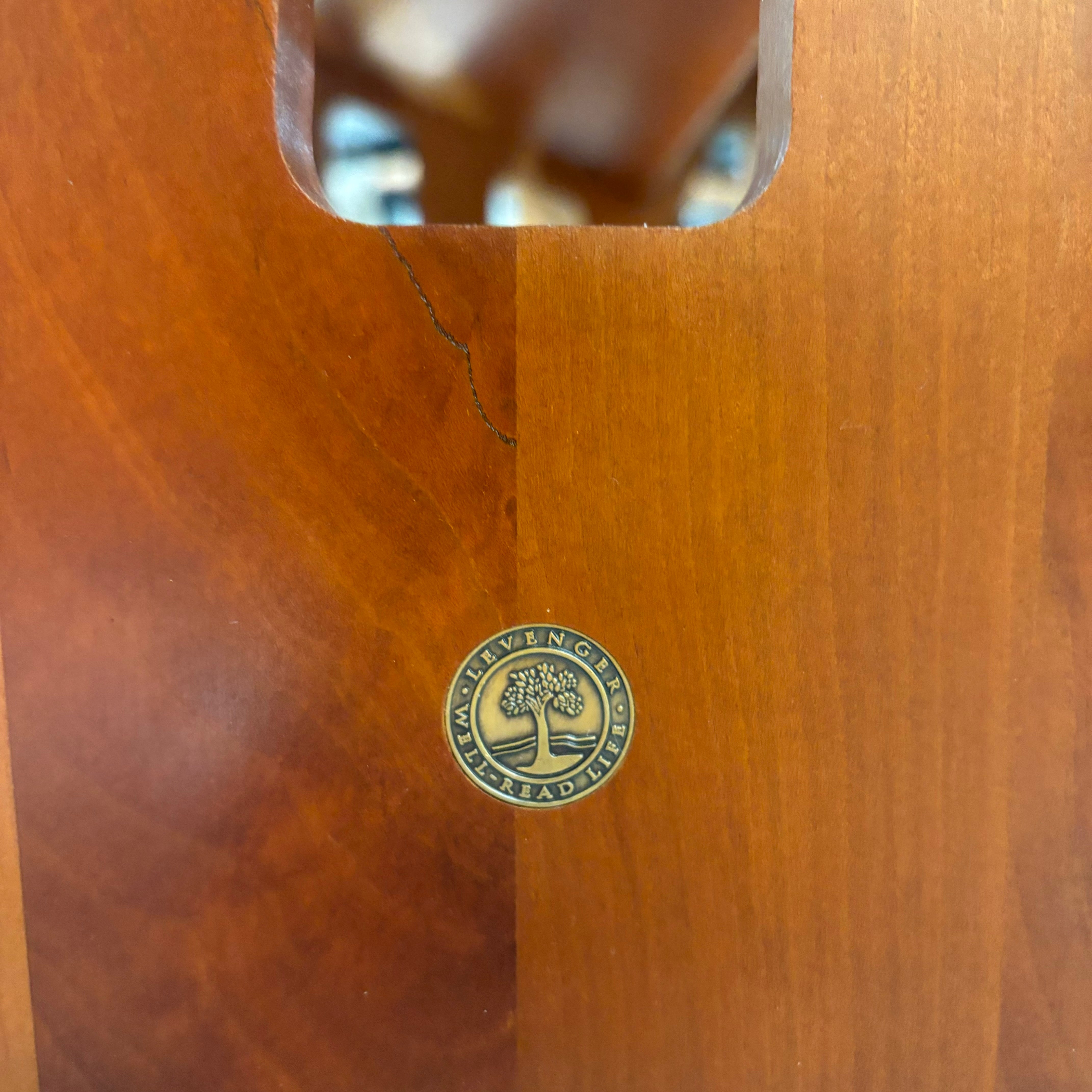 Levenger Three Tiered Oak Veneer on Casters Library Cart Shelves 25"x 13"x 31"