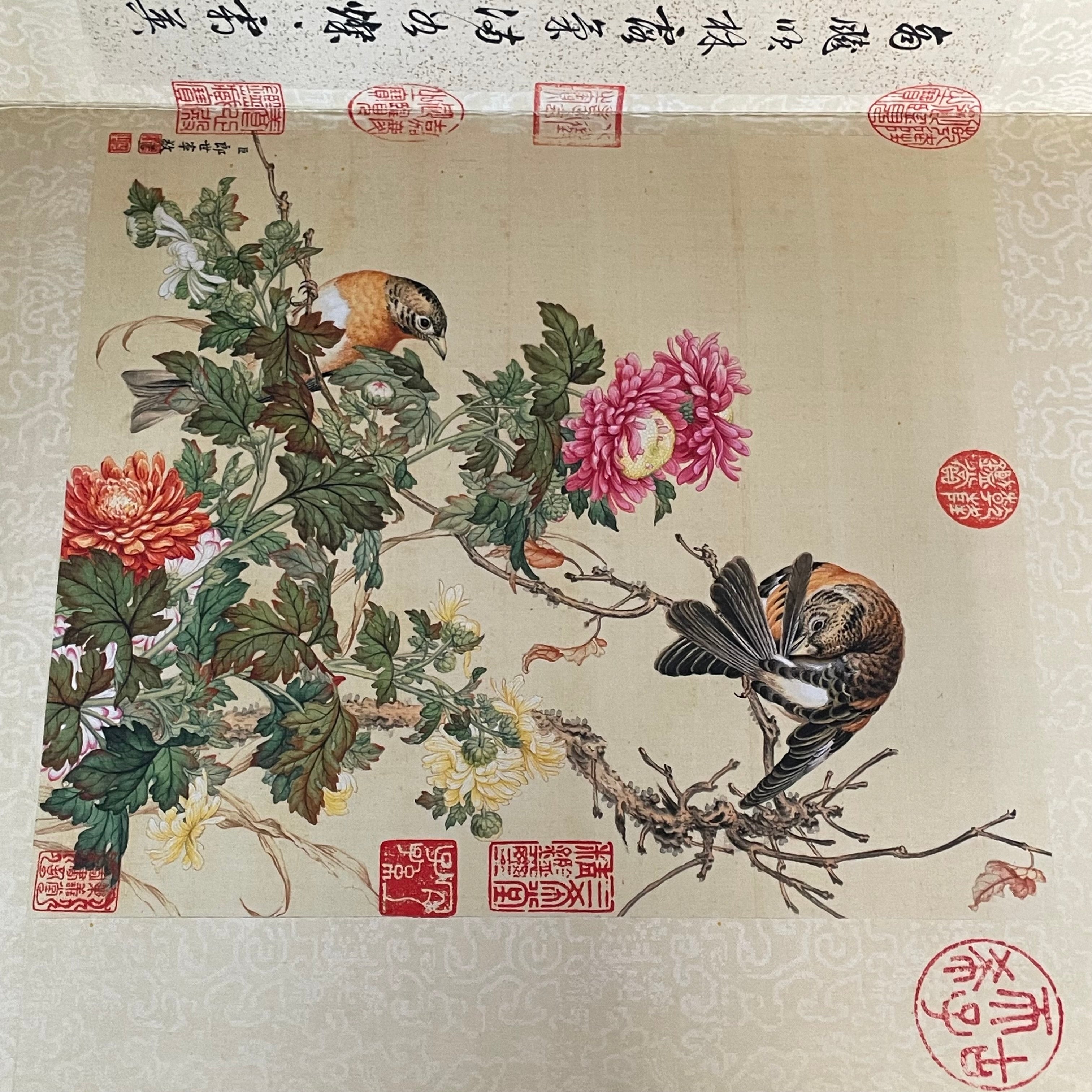 Set of 10 Lang Shining Birds and Flowers Eternal Spring Art Prints by Giuseppe Castiglione in Box