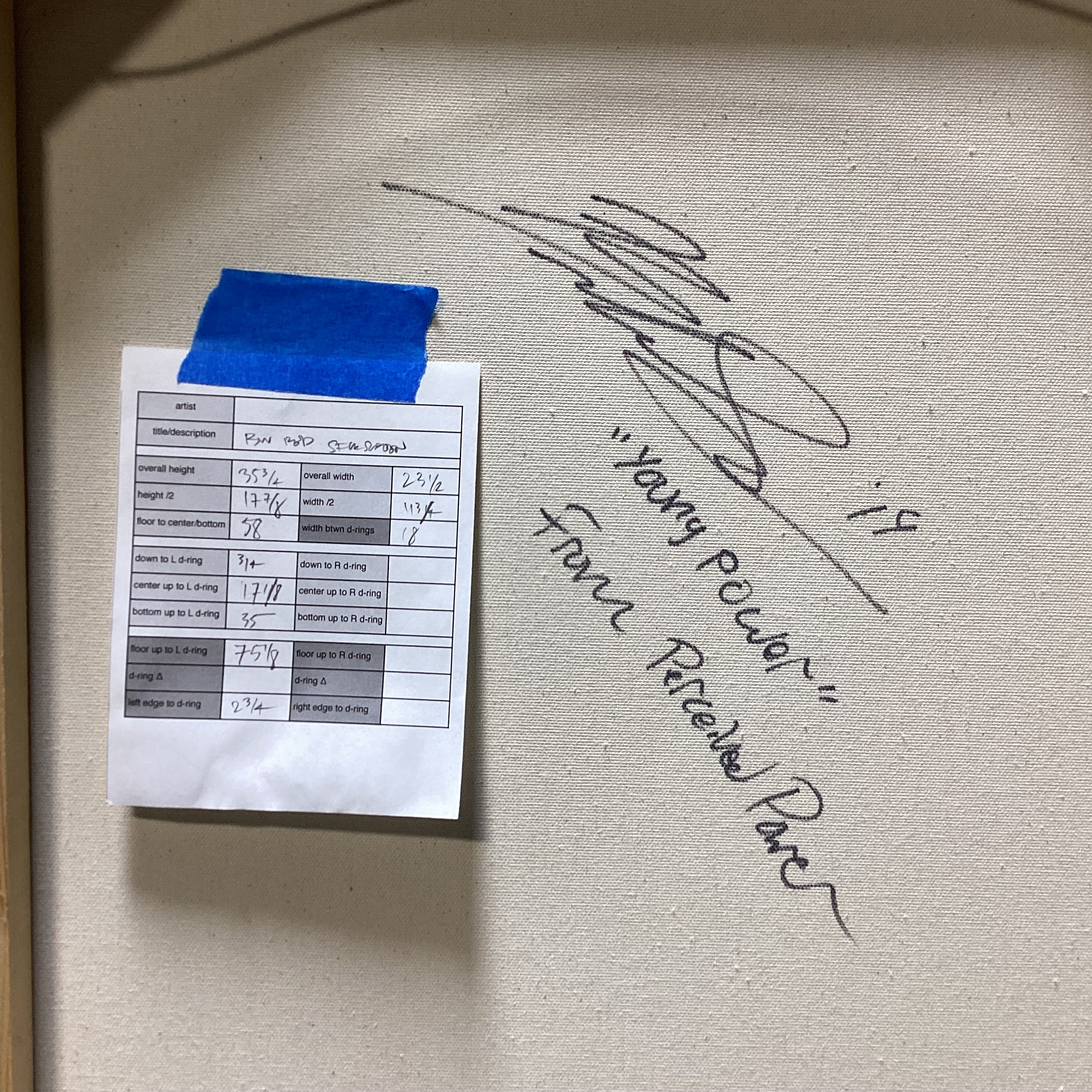 Percieved Power Signed/Dated "Young Power" Framed Canvas 23.5" x 36"