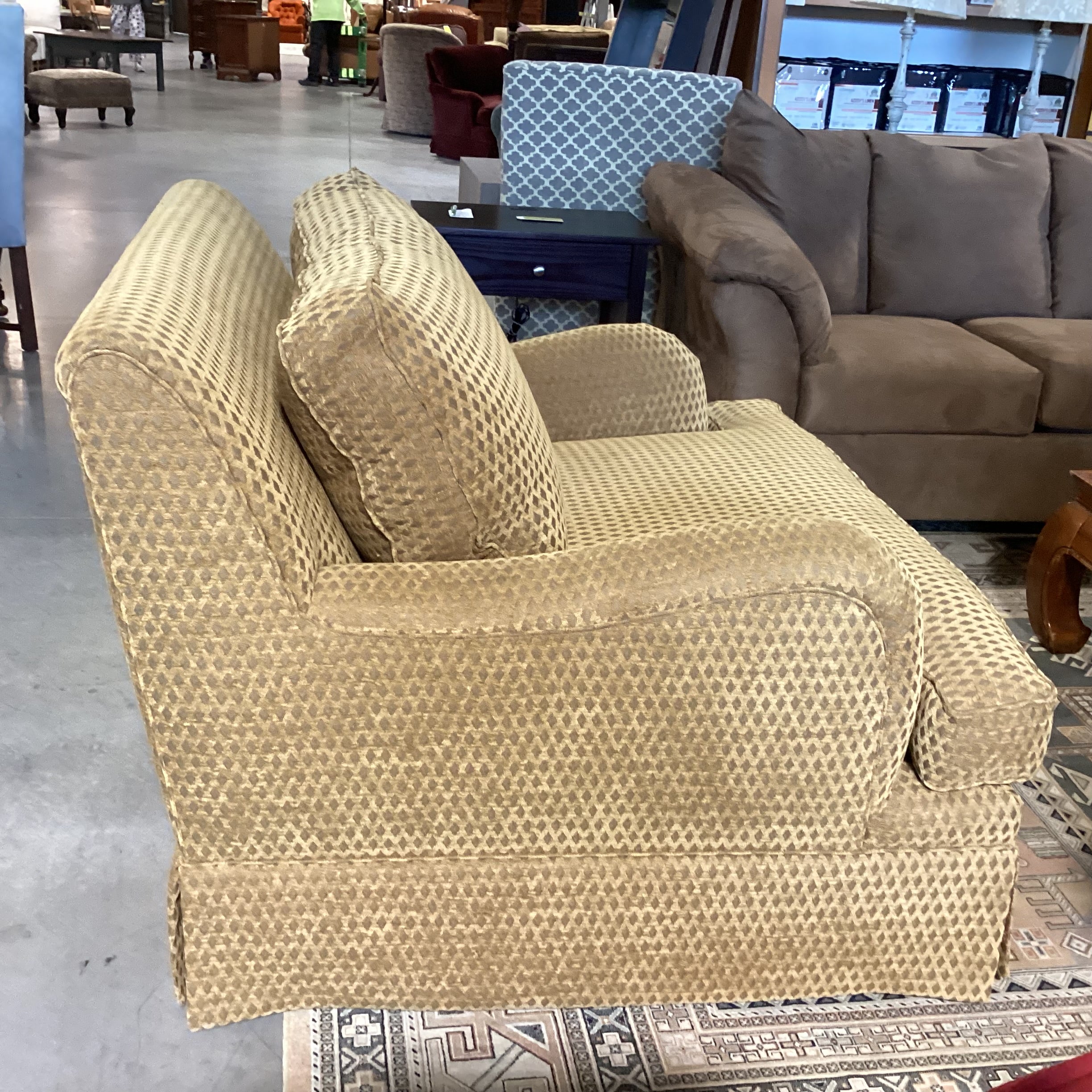 Hancock & Moore Golden Chenille Diamond Woven Down Mix Oversized Chair 46"x 45"x 35"