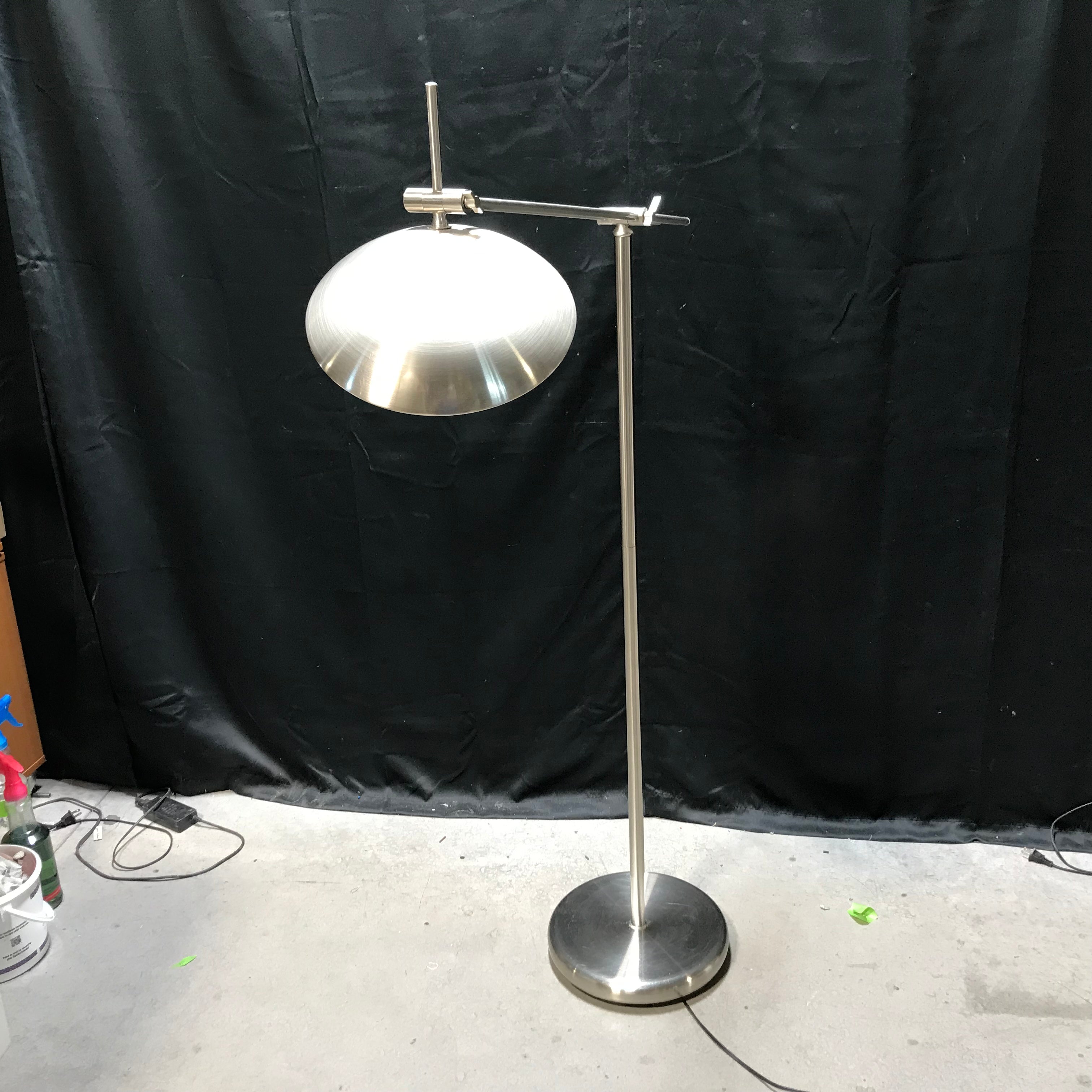 Portable Chrome Steel Adjustable Floor Lamp 13"x 70"