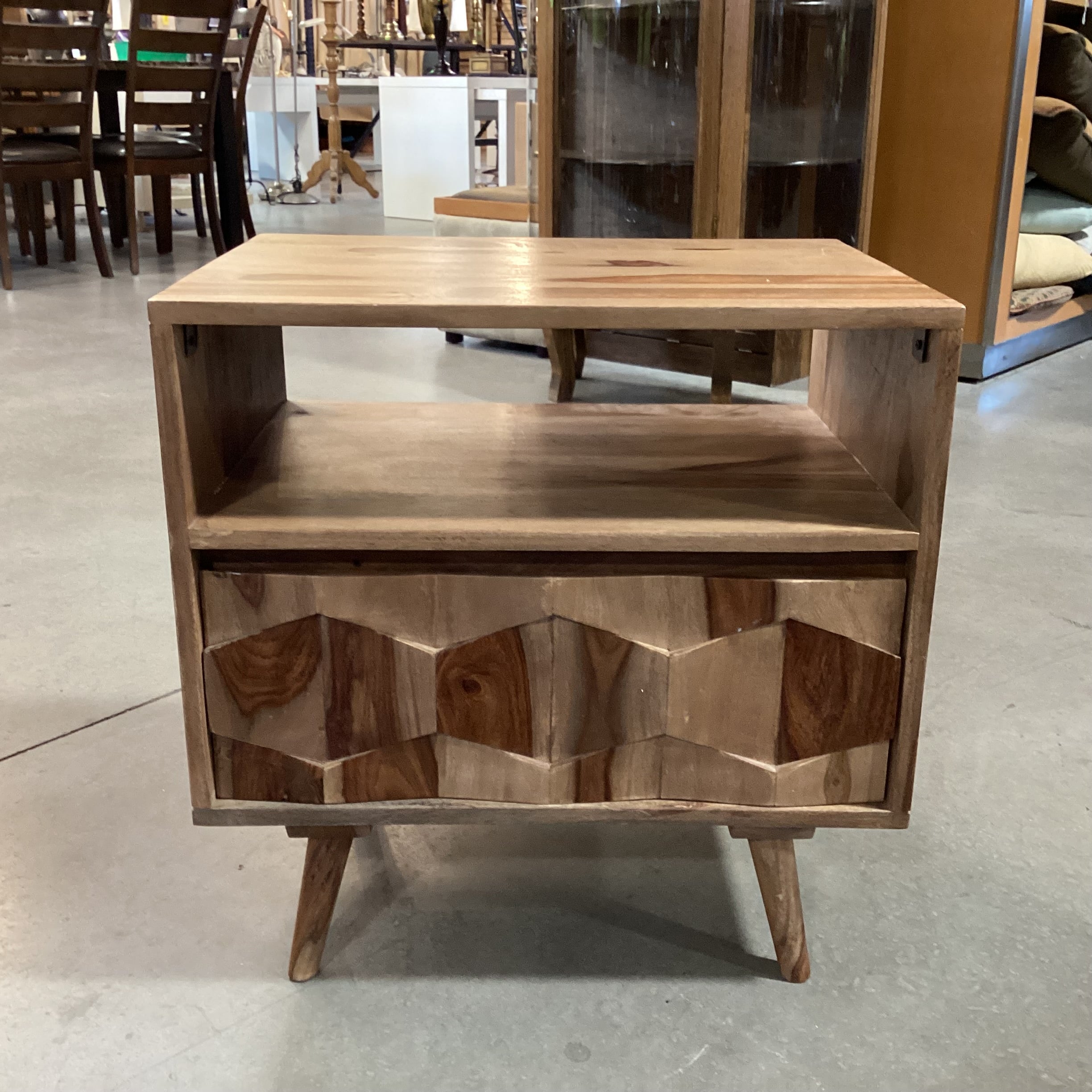 Moes Home Mid Century Style Wood with 1 Drawer & Open Cubby End Table 22"x 16"x 22"