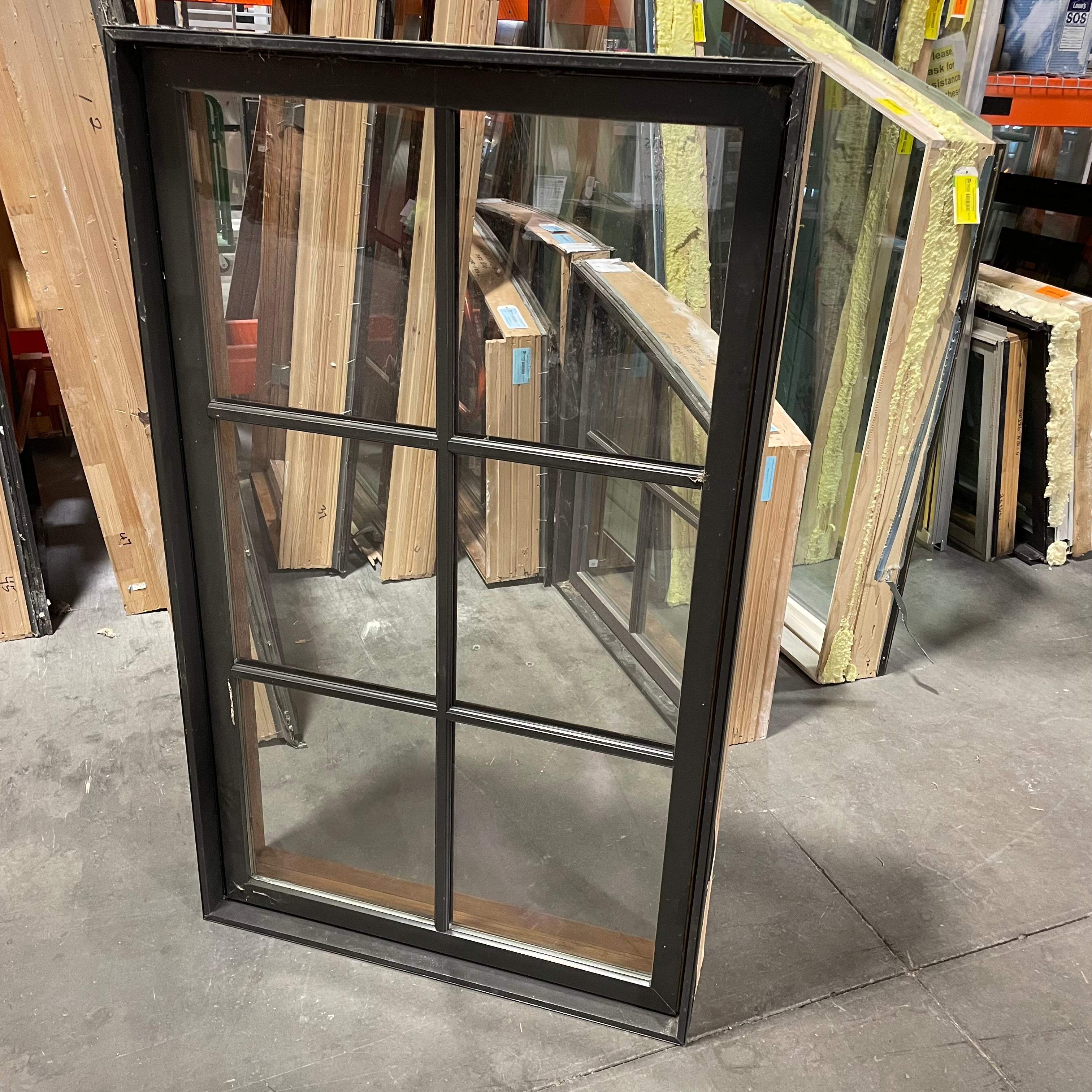 35.5"x 59.25"x 6.5" Brown Metal Clad 6 Panel Single Casement Exterior Window