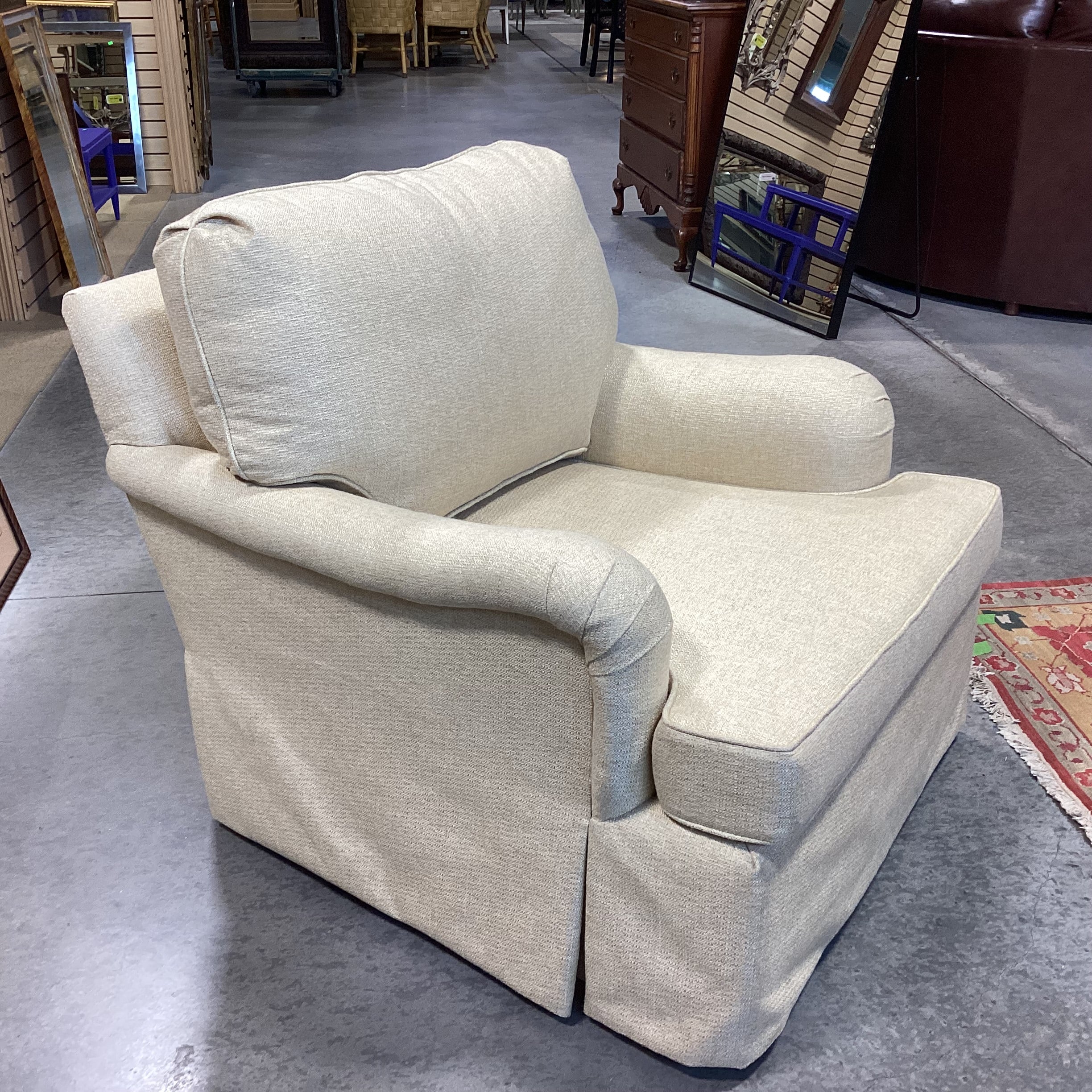 Custom Golden Cream Woven Chair 35"x 41"x 31"