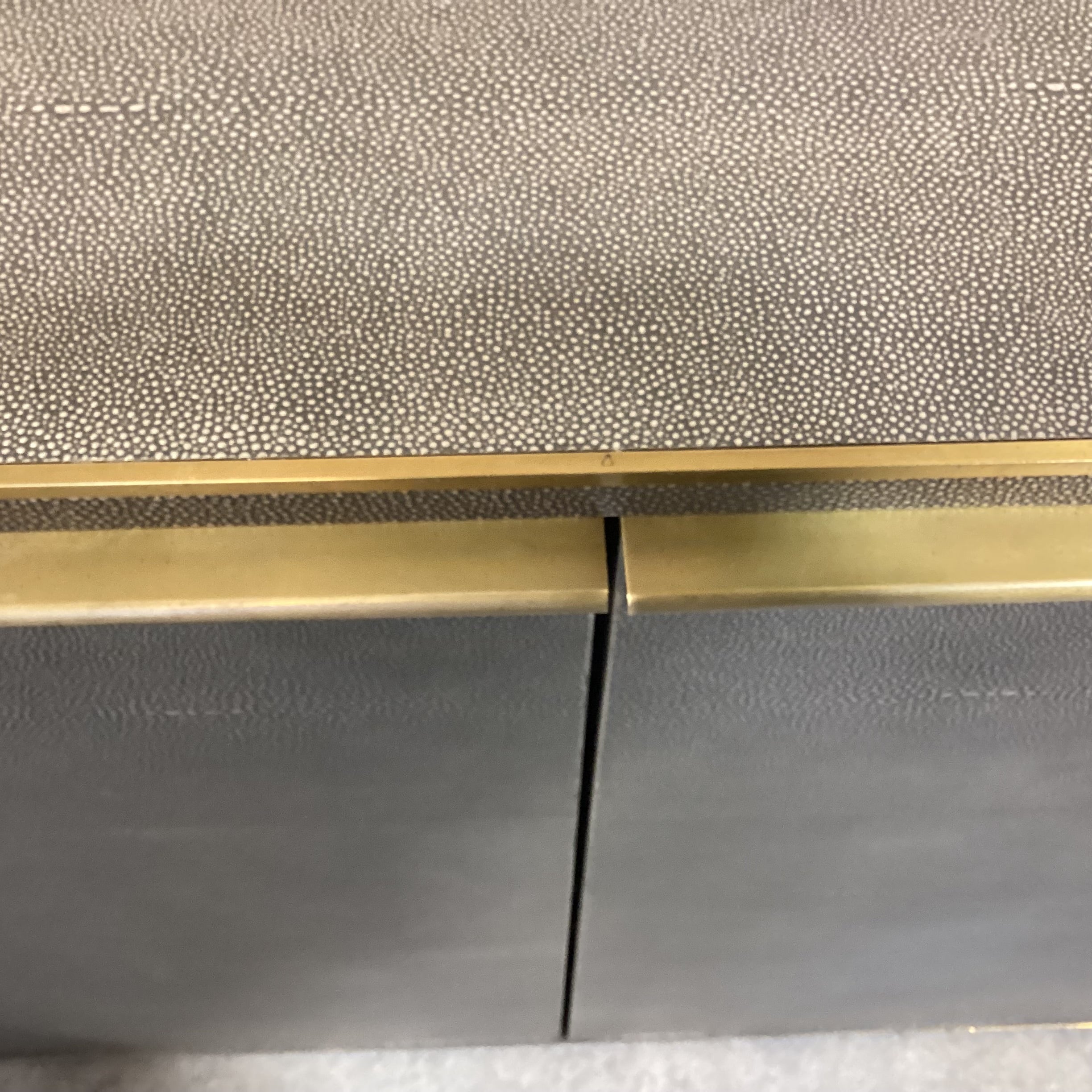 Restoration Hardware Saunderson Shagreen & Brass Cabinet Console 42"x 21"x 30.5"