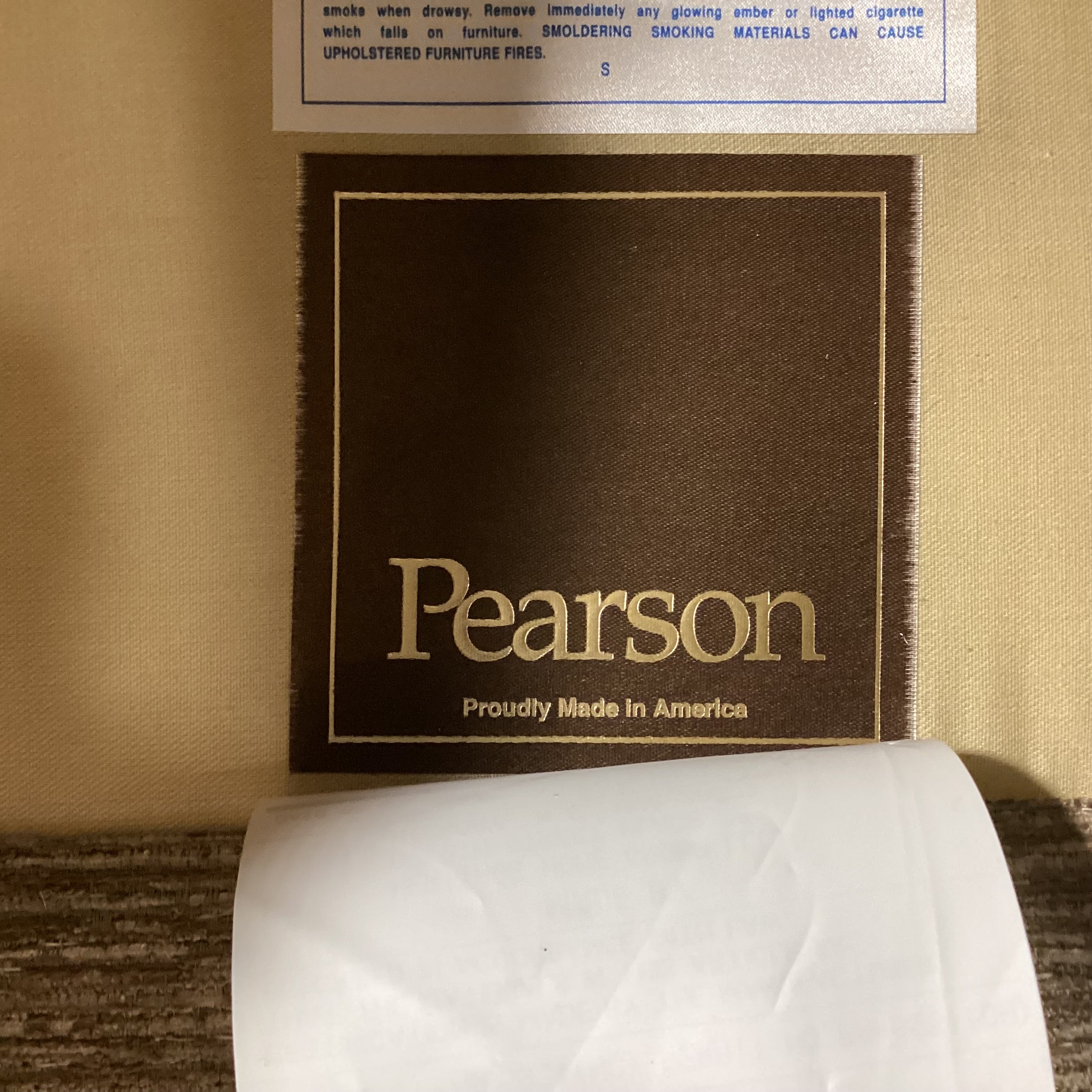 Pearson Heritage Home Group Tan & Cream Texture Woven Slope Arm Swivel Chair 32"x 38"x 34"