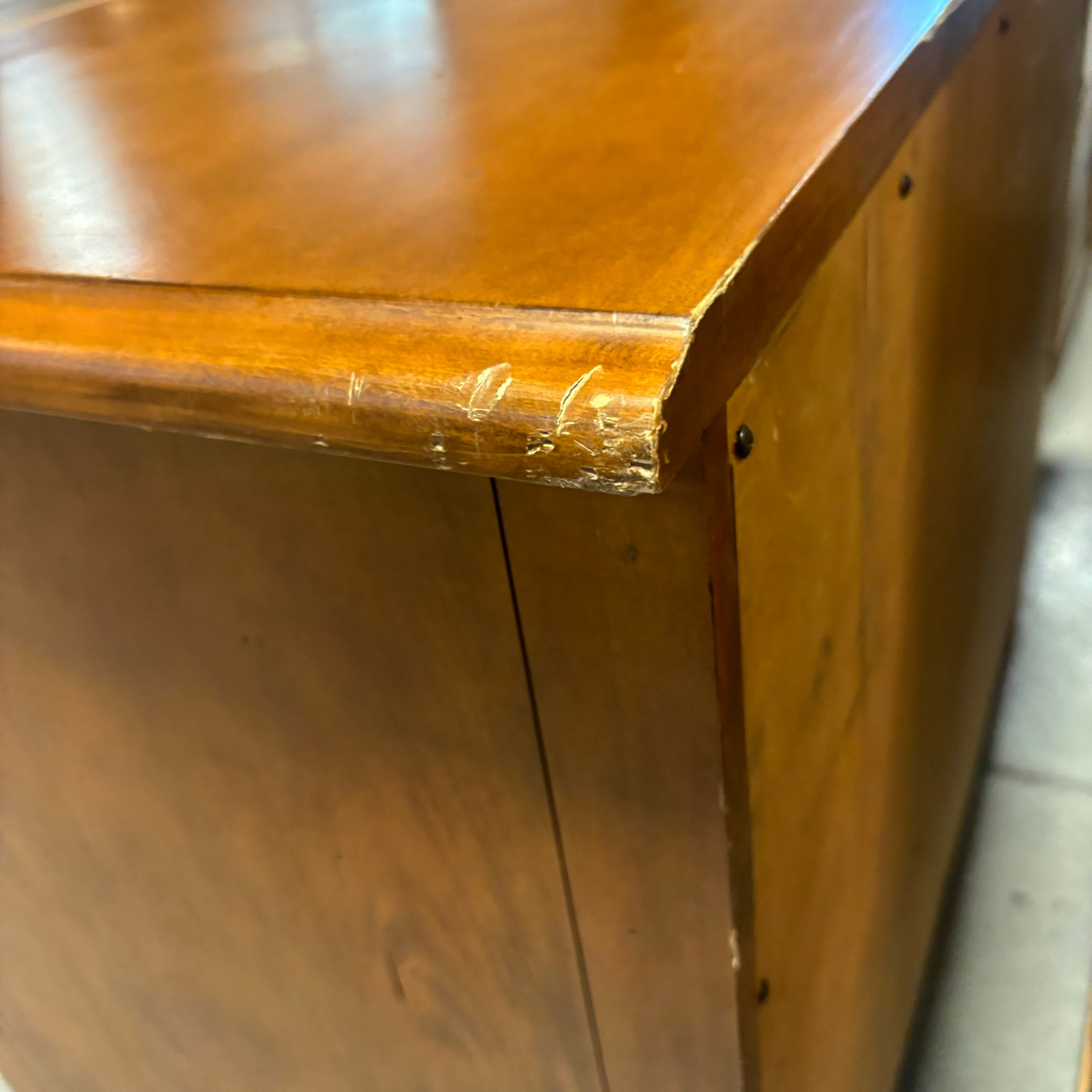 Distressed Golden Finish Wood 2 Door with Shelves Office Cabinet 42"x 22"x 34"