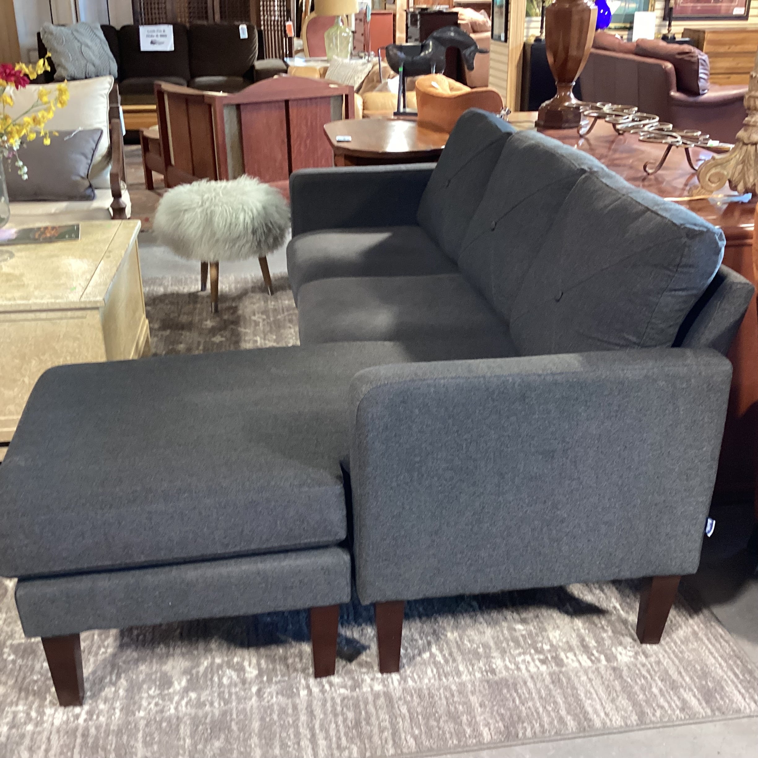 Belfinn Charcoal 2 Piece with Left or Right Chaise Sectional 80"x 55"x 31"x 31"