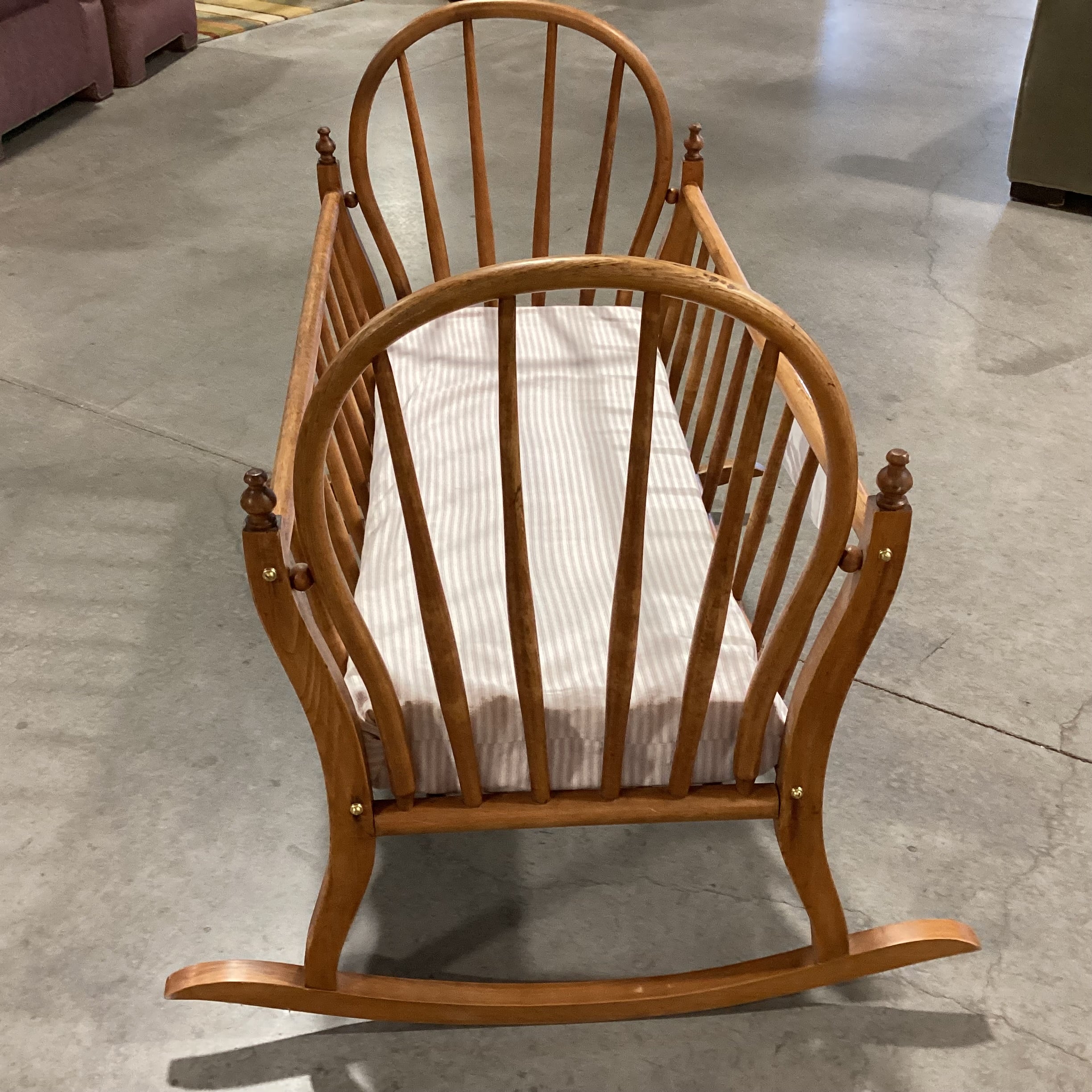 Antique 1897 Spindle Arch Rocking Cradle 39"x 32"x 32"