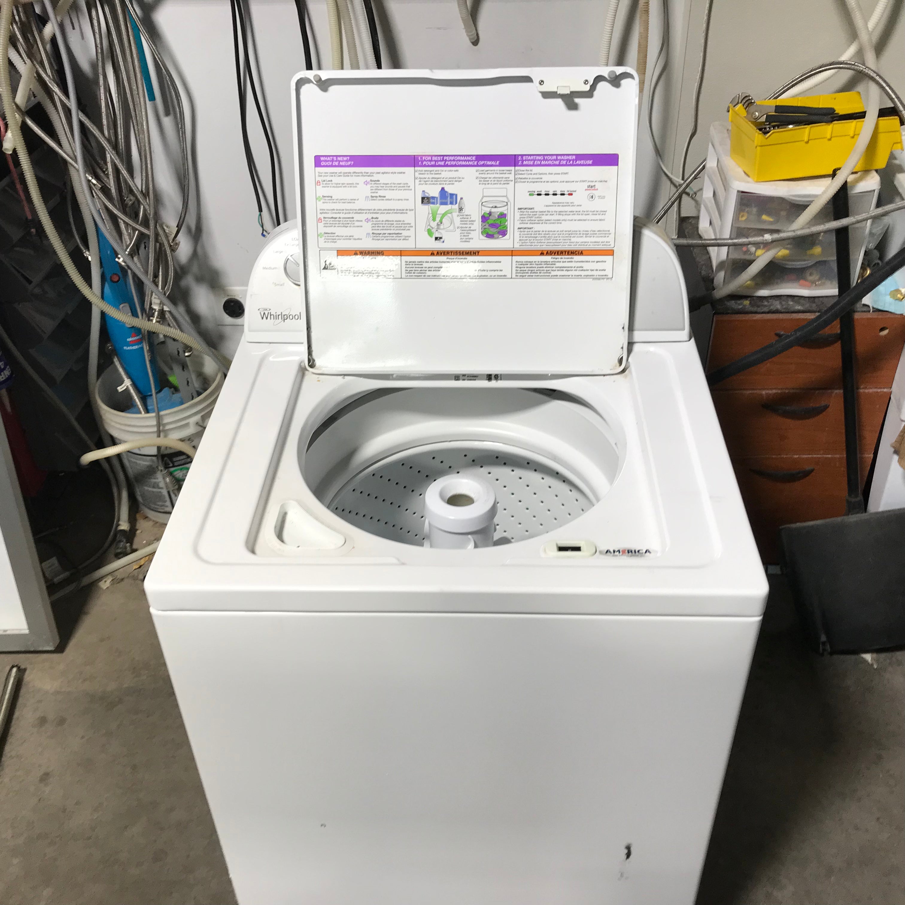 Whirlpool White Top Load Washer 27"x 26"x 42.5"