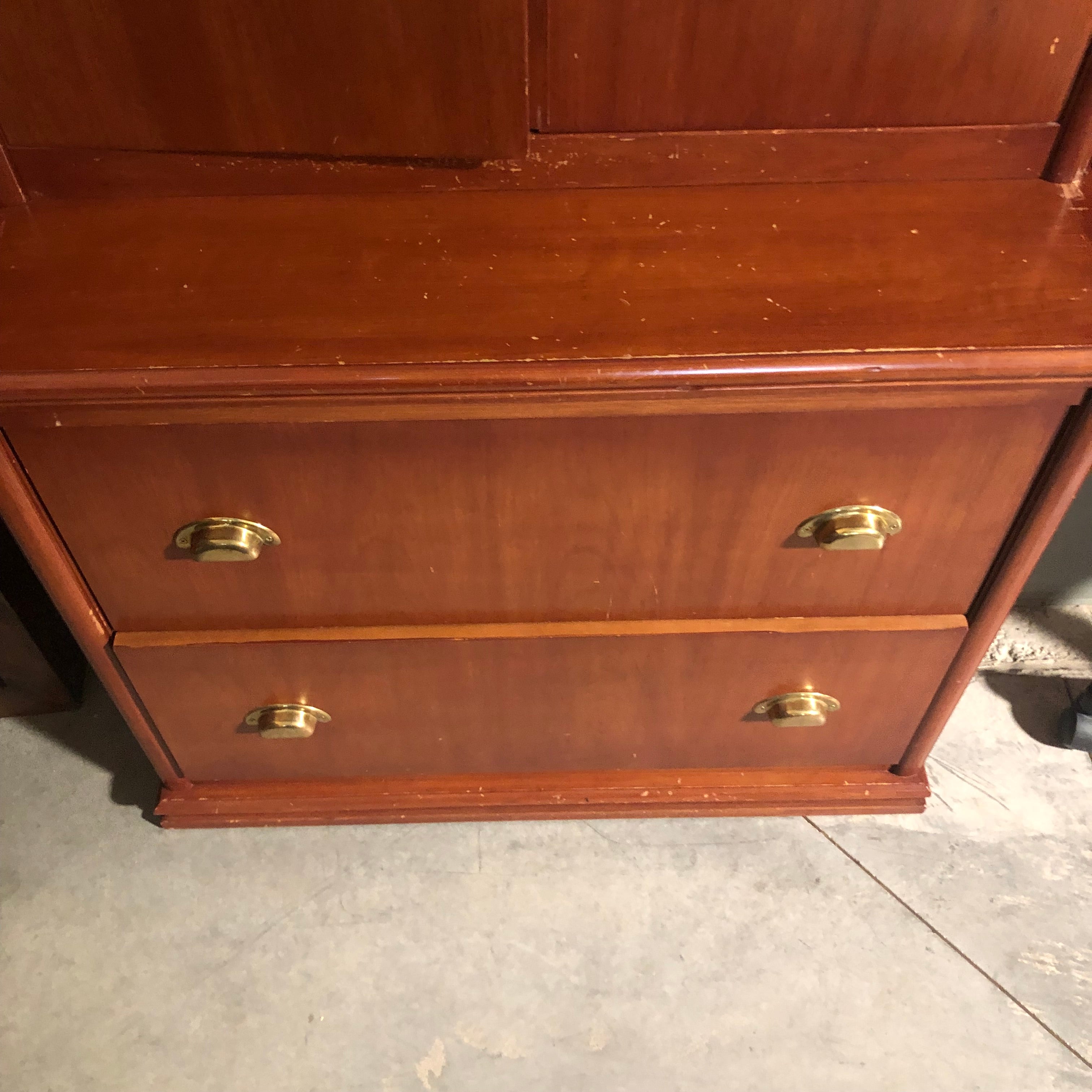 Solid Dark Finish File Cabinet & 2 Shelf Bookcase 35.5"x 21"x 71.5"