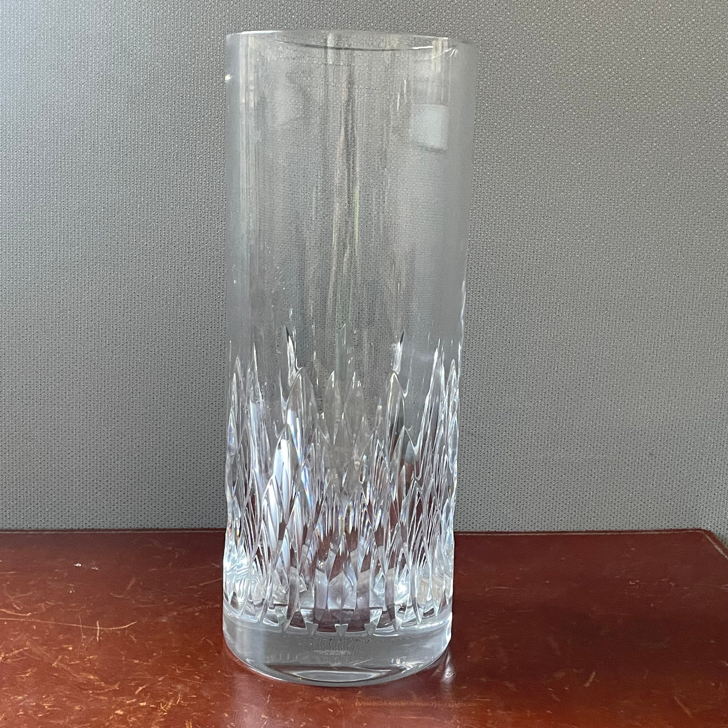 Baccarat for Tiffany & Co. Lead Crystal "Nemours" Flame Cut Vase, 4.5"x 12"